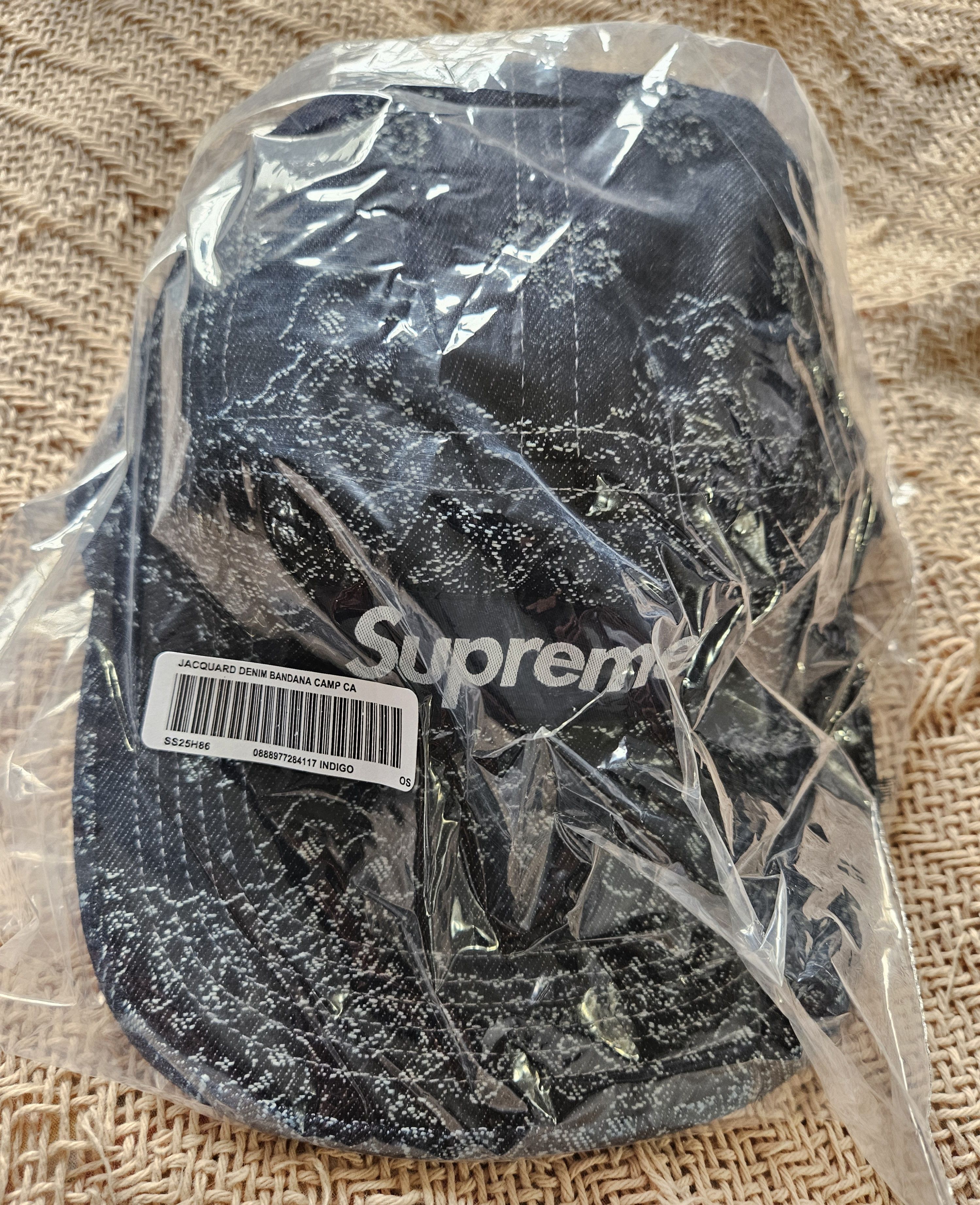 Fat Tip Jacquard Denim Crusher M/L インディゴ Supreme Fat Tip Jacquard Denim Crusher (SS22) - $58