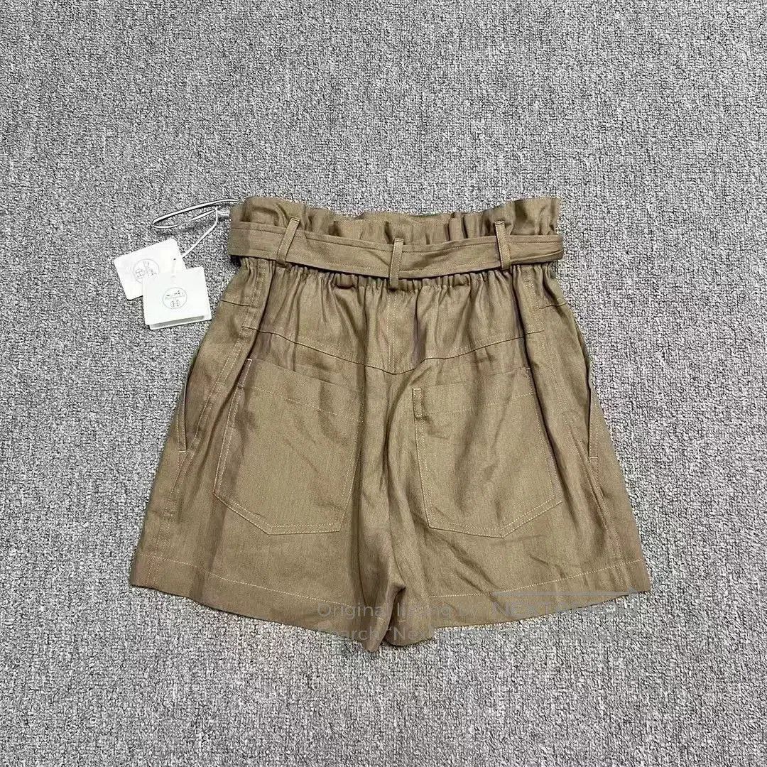 Hermes Hermes Brown Linen Silk Blend Shorts. Size US 38 / EU 54 - 2 Thumbnail