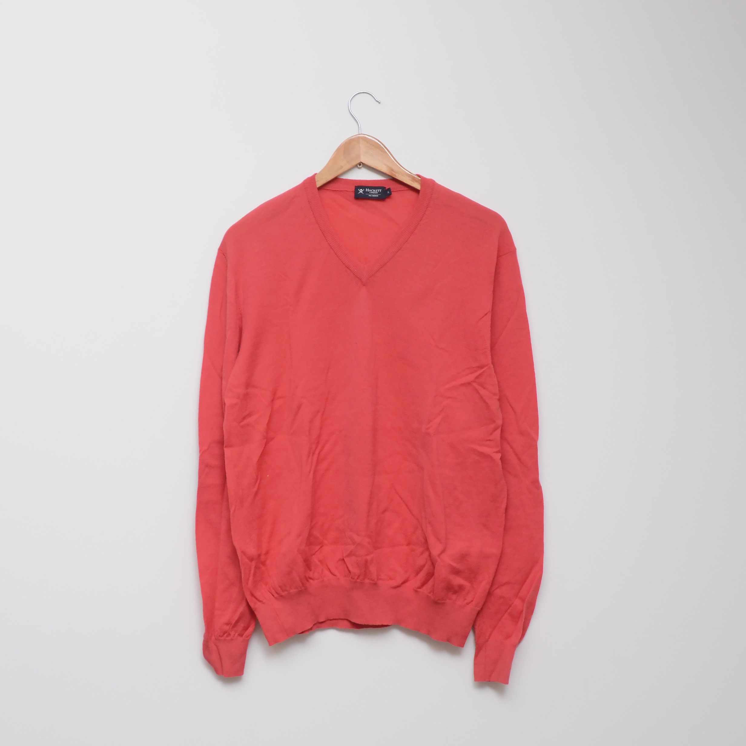 Hackett Hackett London 100% Merino Wool Crew V-Neck Jumper Size US L / EU 52-54 / 3 - 2 Thumbnail