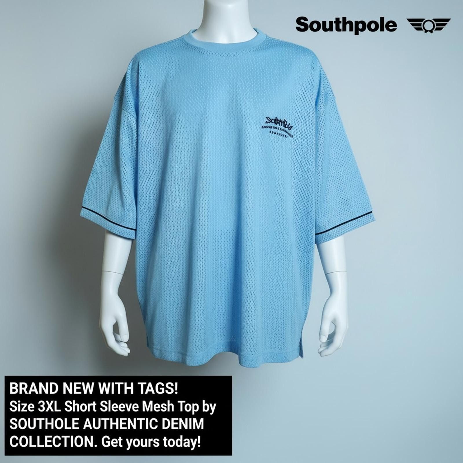 Southpole Southpole Authentic Denim Collection 3XL Light Blue Short-Sl Size US XXL / EU 58 / 5 - 2 Thumbnail