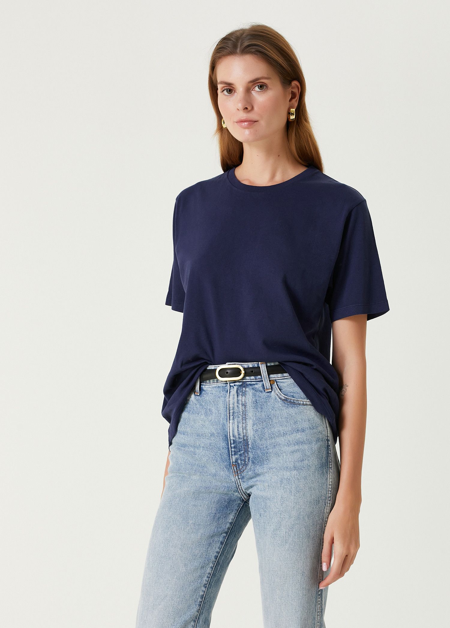 KHAITE KHAITE Mae navy blue cotton crewneck t-shirt Medium Size M / US 6-8 / IT 42-44 - 1 Thumbnail