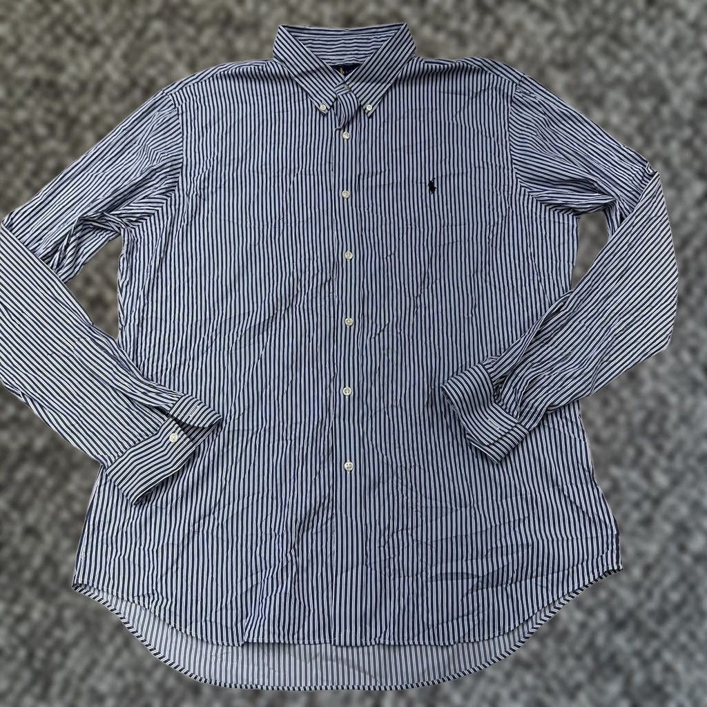 Ralph Lauren Ralph Lauren Performance Slim Fit Button Down Shirt Mens 2XL Blue Striped Size US XXL / EU 58 / 5 - 1 Thumbnail