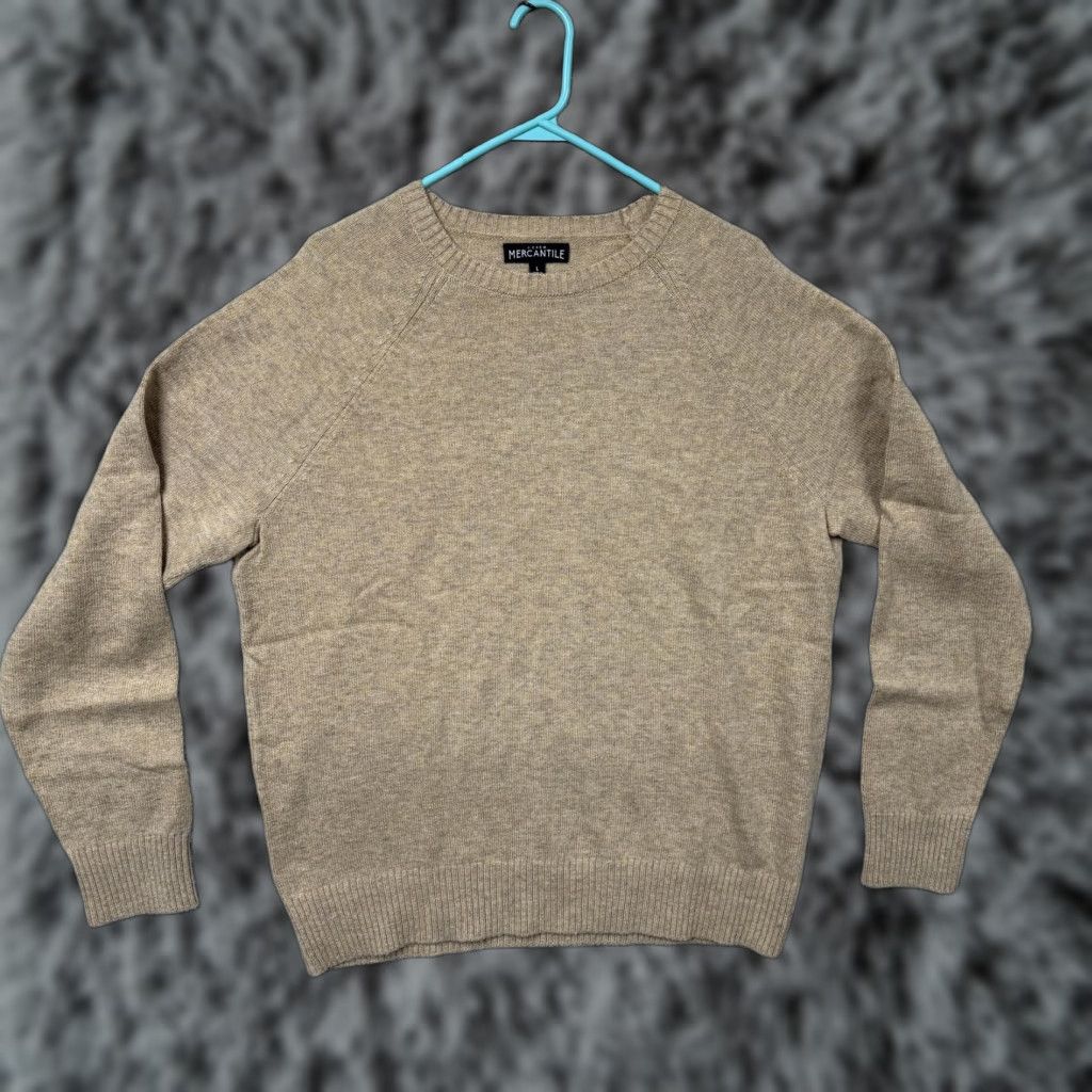 J.Crew J.CREW Mercantile Sweater L Tan Nylon Wool Crew Neck Pullover Men Long Sleeve Knit Solid Beige Vintage No Size US L / EU 52-54 / 3 - 1 Thumbnail