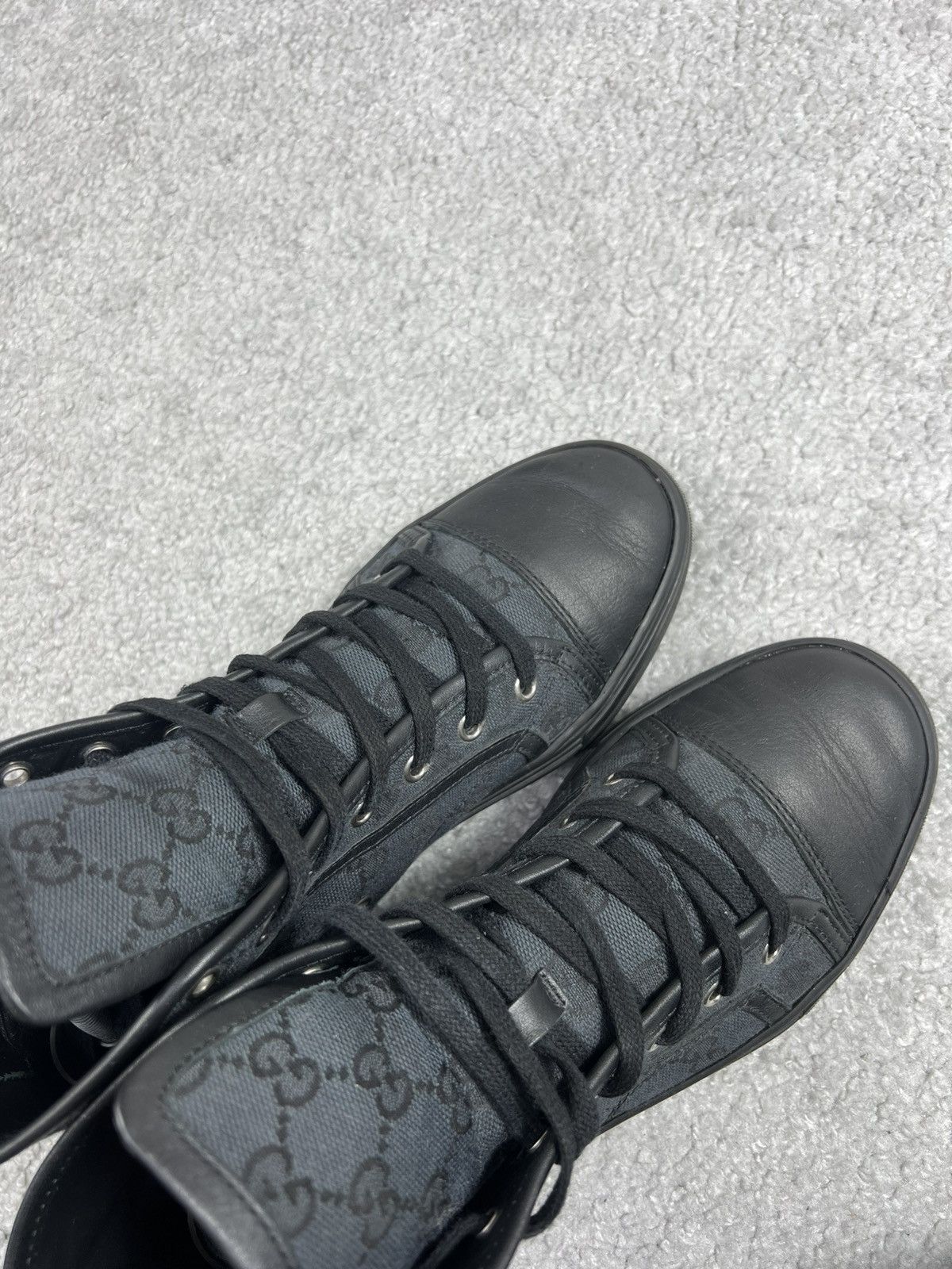 Gucci Gucci GG Monogram Hi Black Shoes Size 37 Size US 7 / IT 37 - 7 Thumbnail