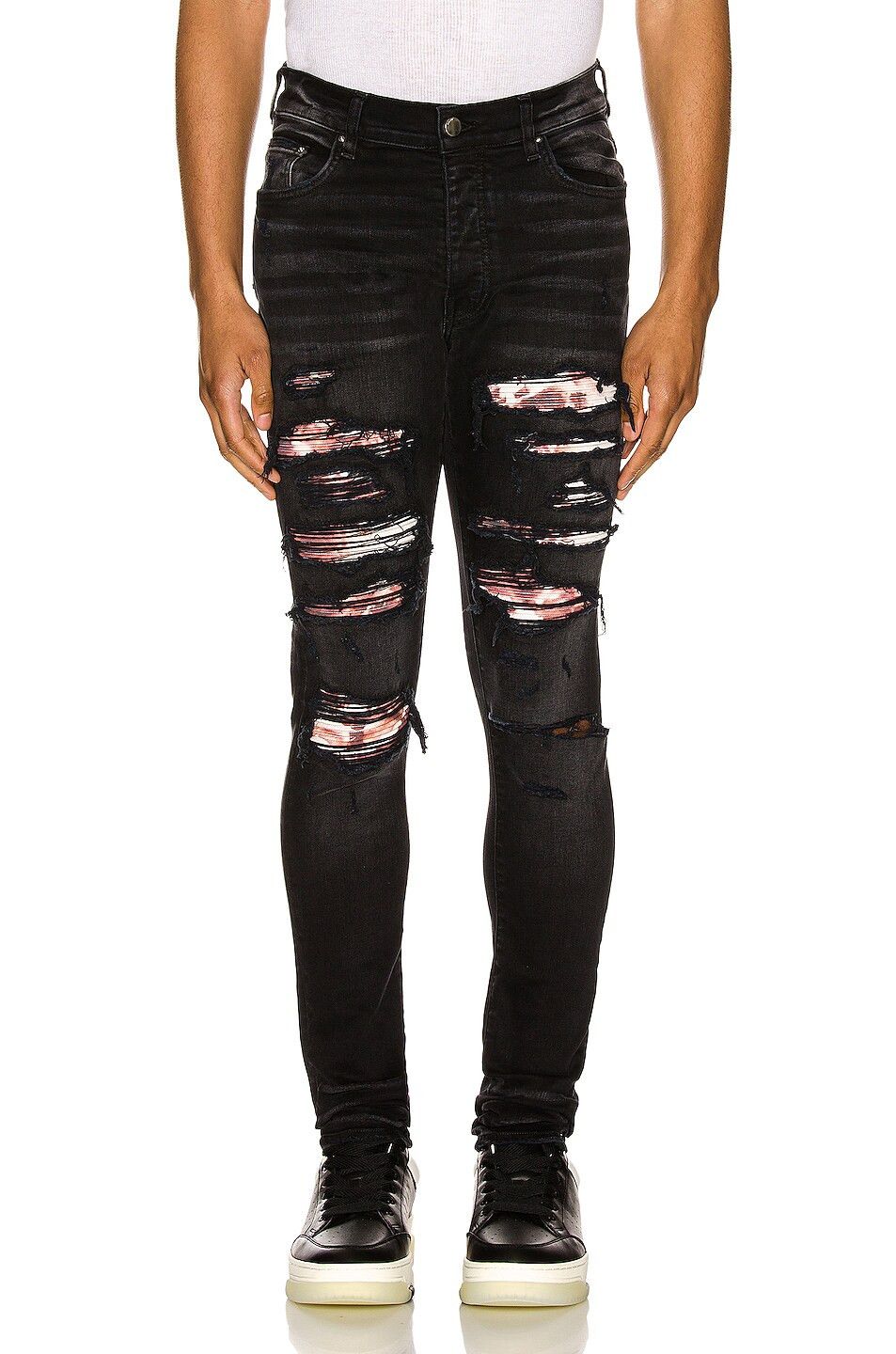 o1w1db10525 Tie Dye Bandana Thrasher Jeans in Black