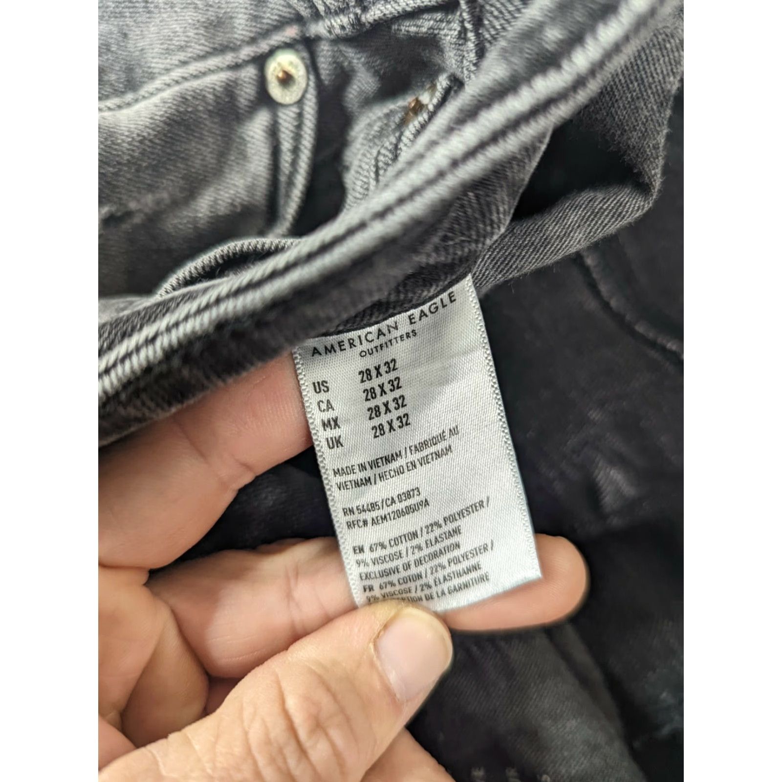 American Eagle Outfitters American Eagle Men’s Flex Stretch Denim Jeans 28X32 Distressed Black Wash M3J Size US 28 / EU 44 - 4 Thumbnail