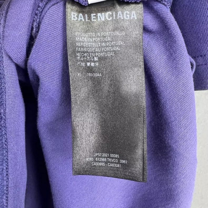 Balenciaga Balenciaga Purple embroidered letter Free short sleeve Size US XL / EU 56 / 4 - 4 Thumbnail