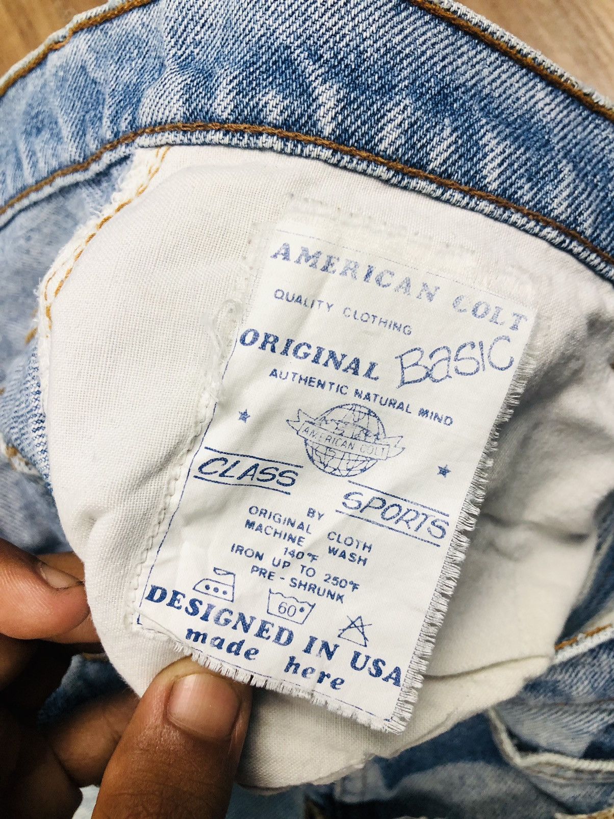 Beauty Beast Vintage AMERICAN COLT Jeans 90s - Suede Trim USA (40) Size US 30 / EU 46 - 10 Thumbnail