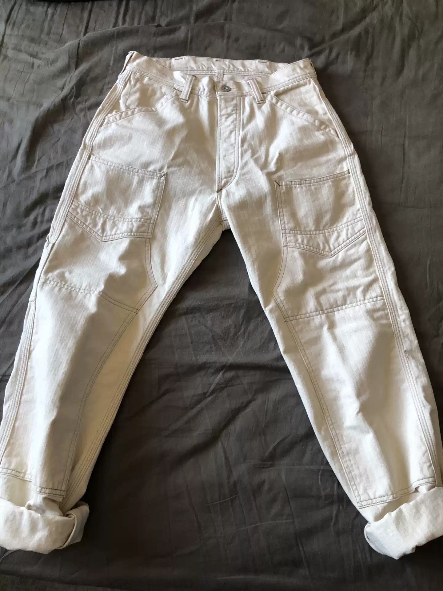 image of Freewheelers Underground White Overalls, Men's (Size 30)