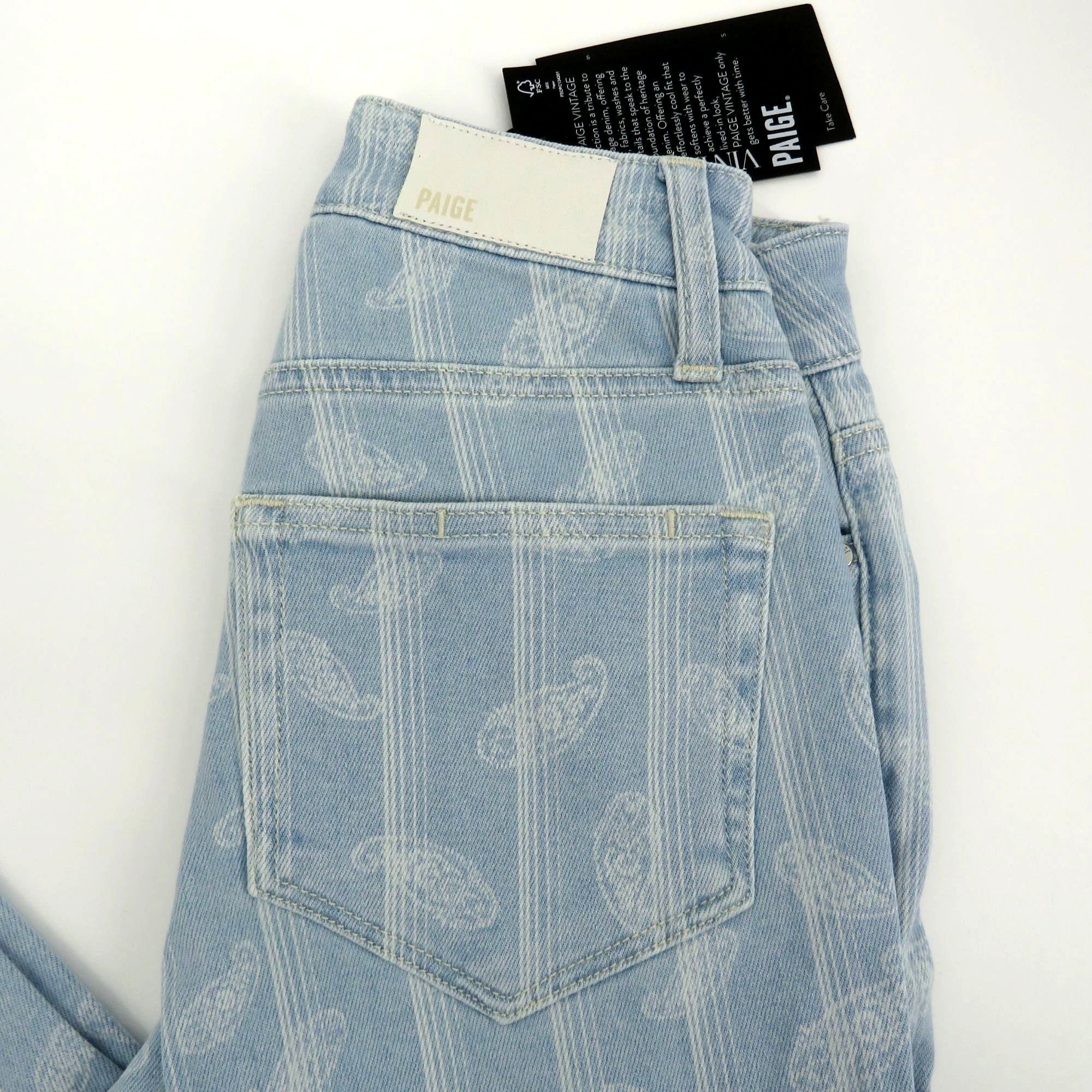 Paige Paige Women's Paisley Print Denim Jeans 24 NWT $229 Size 24" / US 00 / IT 34 - 2 Thumbnail