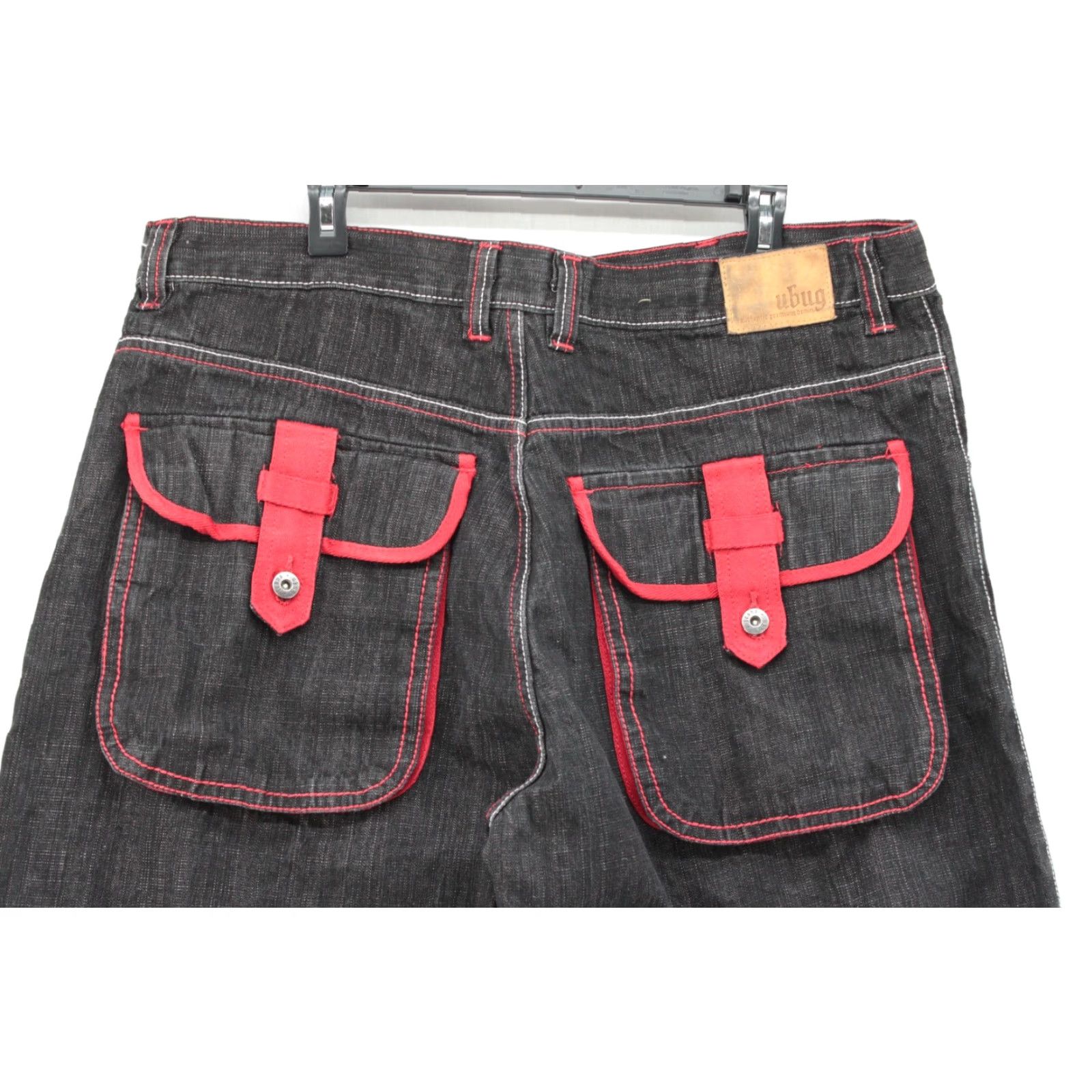 Vintage VTG Ubug Baggy Jeans Men's 40x33 Black Streetwear Grunge Gorpcore Y2K Wide Leg Jeans 90s Mens Size US 40 / EU 56 - 6 Thumbnail