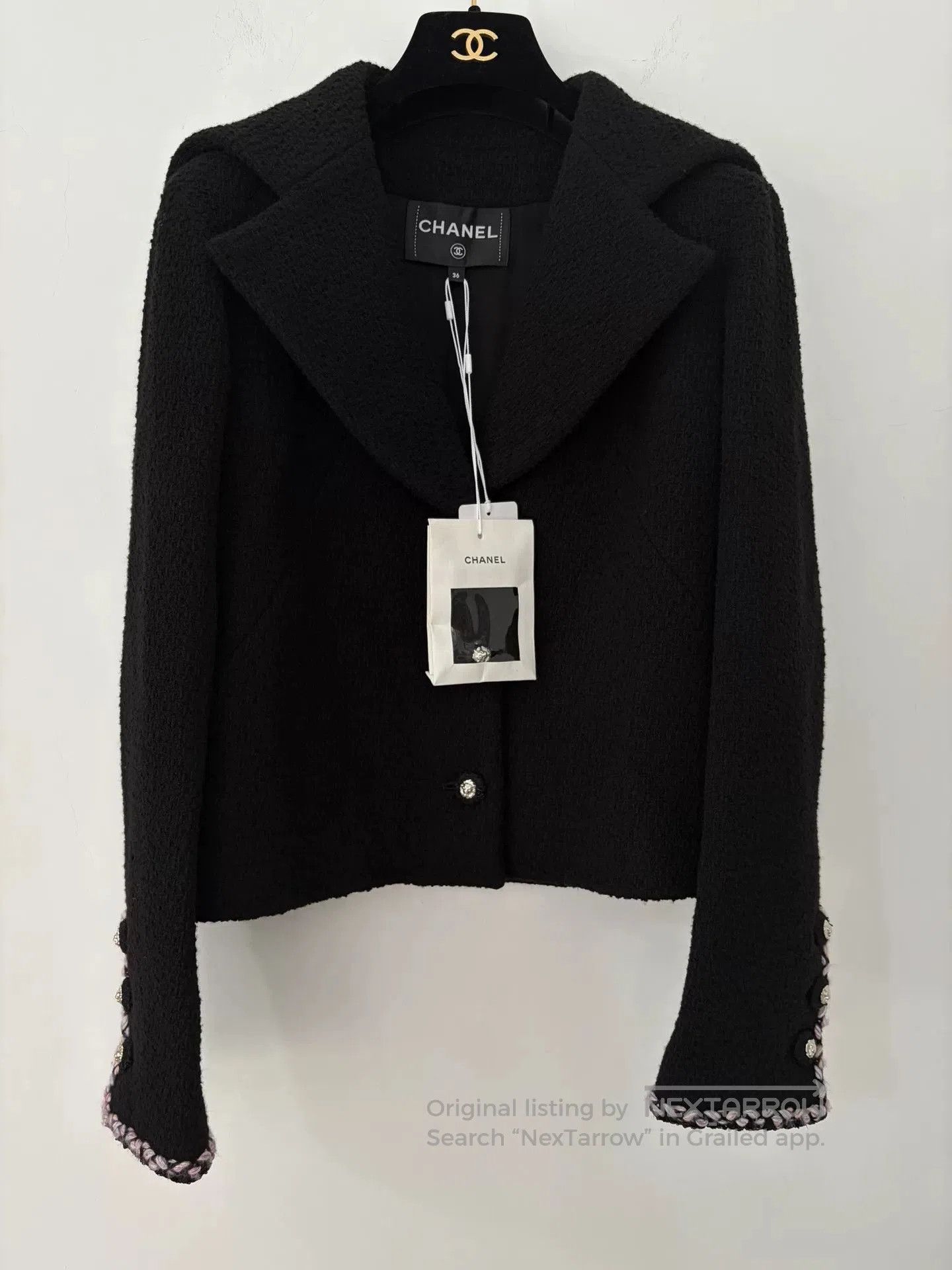 Chanel Chanel Black Naval Collar Jacket Top. Size US S / EU 44-46 / 1 - 1 Thumbnail