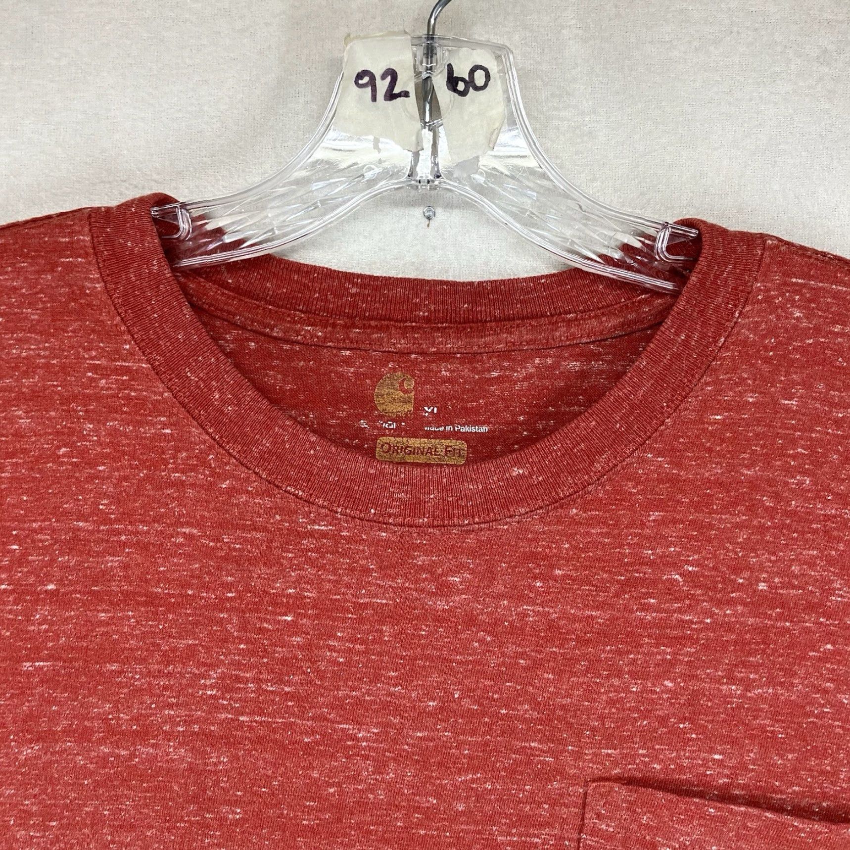 Carhartt Carhartt Shirt Mens XL Heather Red Original Fit Crewneck Short Sleeve Pocket Grunge American Mens Size US XL / EU 56 / 4 - 5 Thumbnail