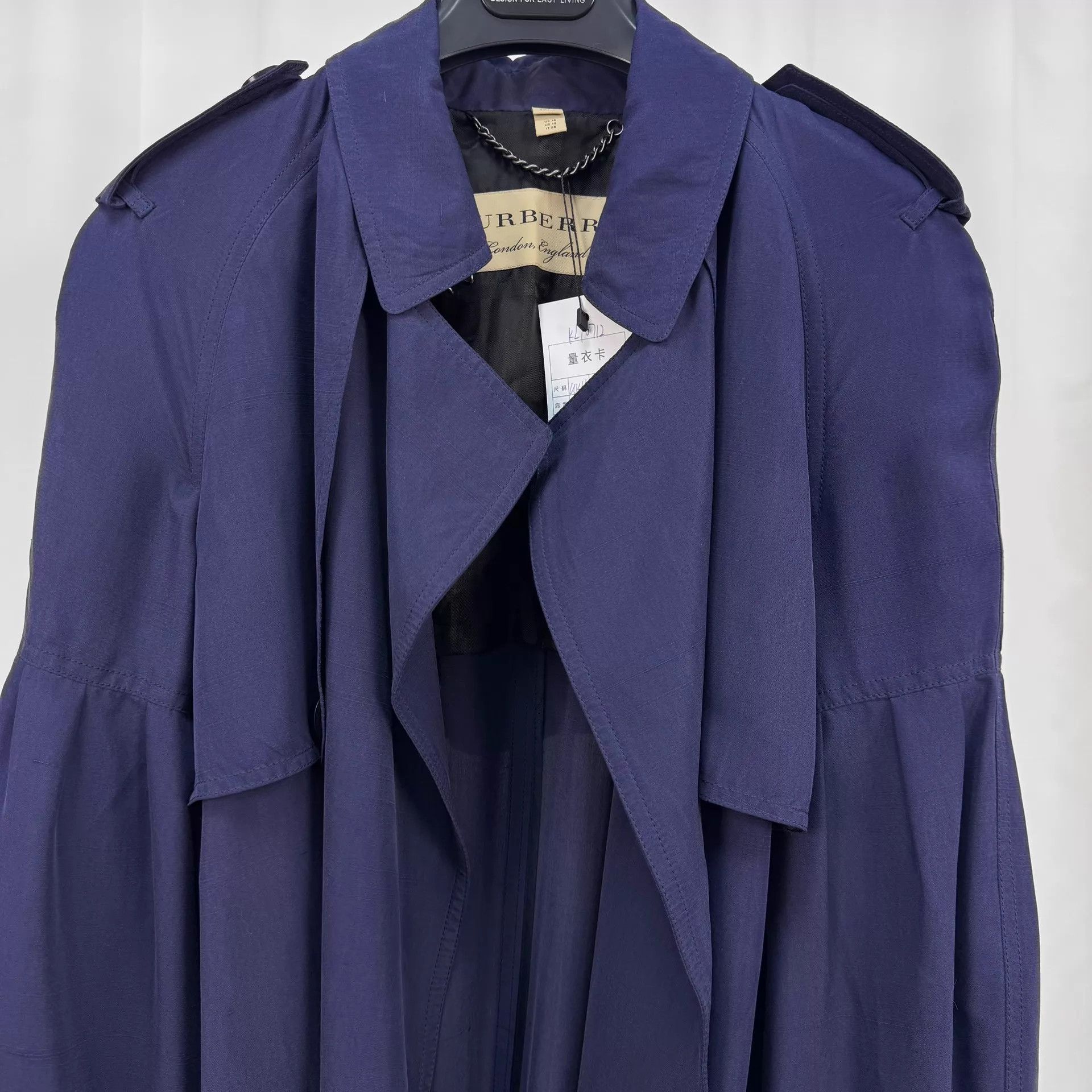 Burberry Burberry Navy Blue Silk Trench Coat UK6 98 New Size XS / US 0-2 / IT 36-38 - 3 Thumbnail