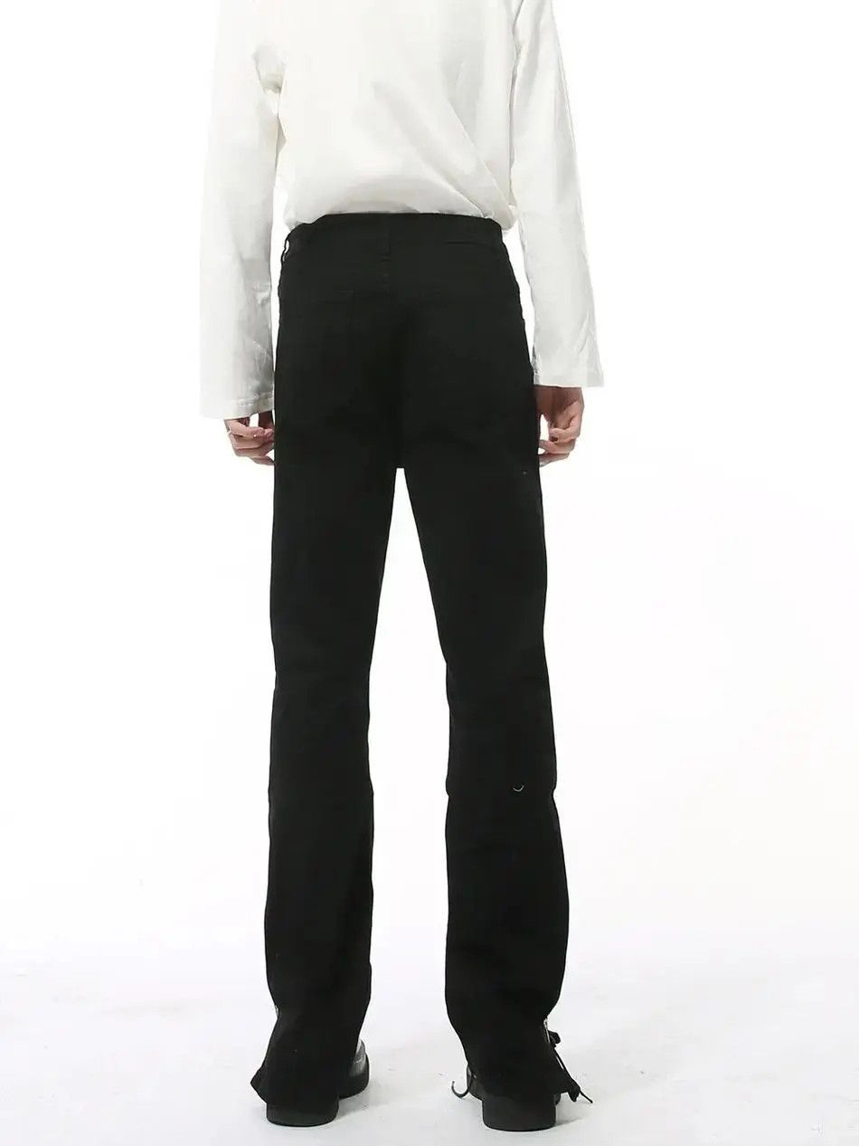 Japanese Brand Retro loose zipper micro flared jeans Size US 32 / EU 48 - 3 Thumbnail