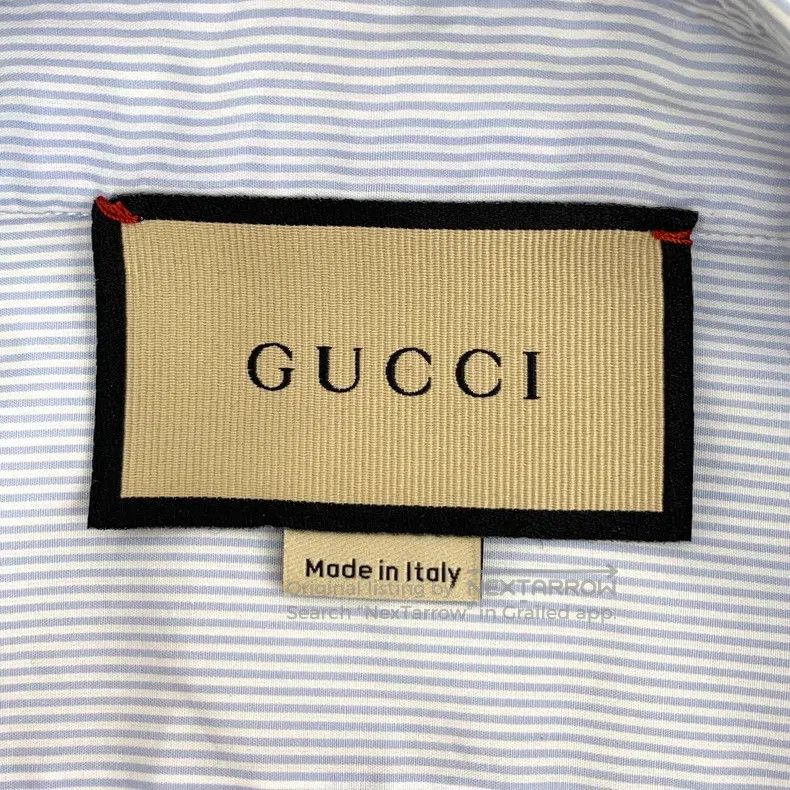 Gucci Gucci Size 37 Light blue striped double G embroidered cott Size US XXS / EU 40 - 5 Thumbnail