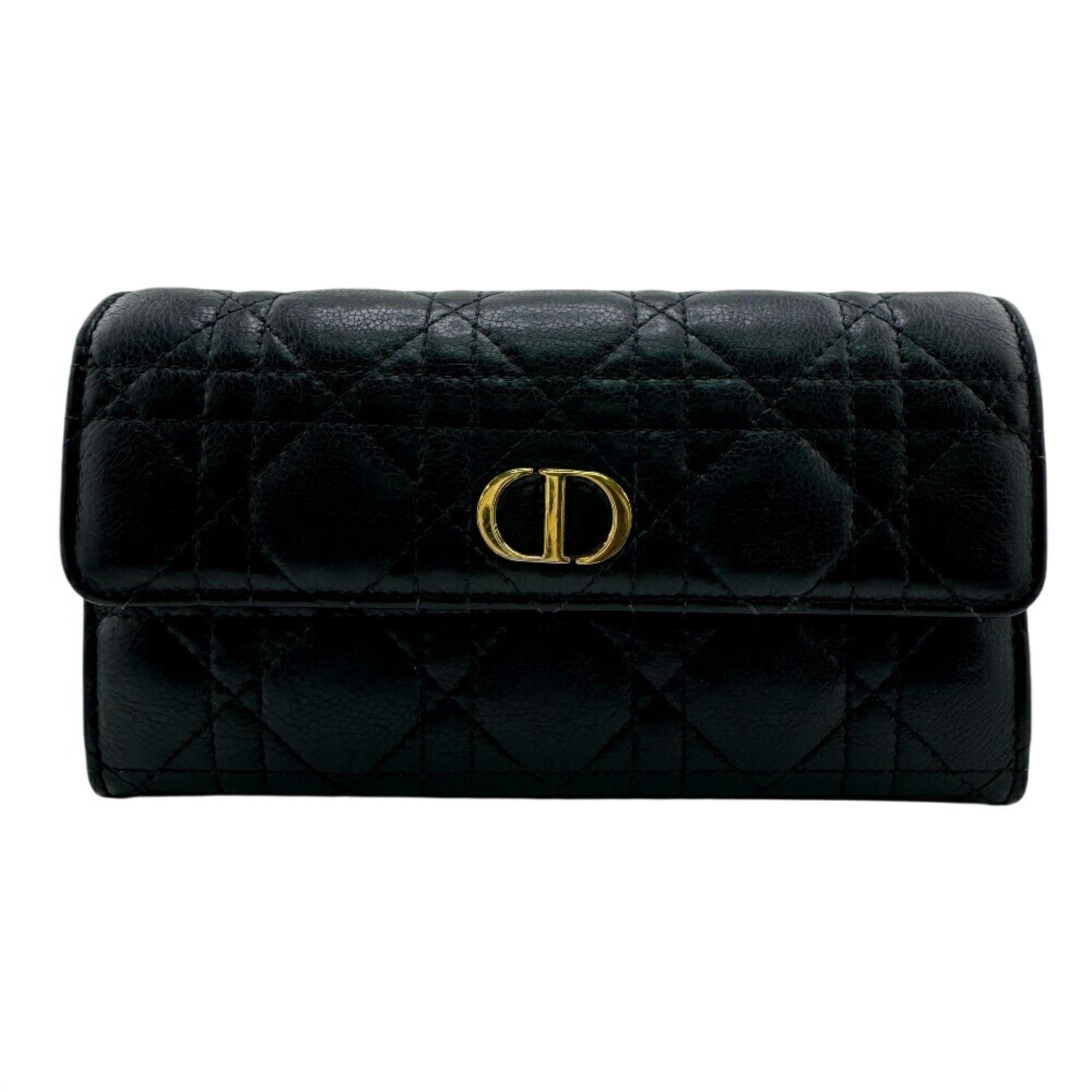 Dior Christian Dior Dior Lady Cannage Long Wallet, Black, Women's Size ONE SIZE - 1 Thumbnail