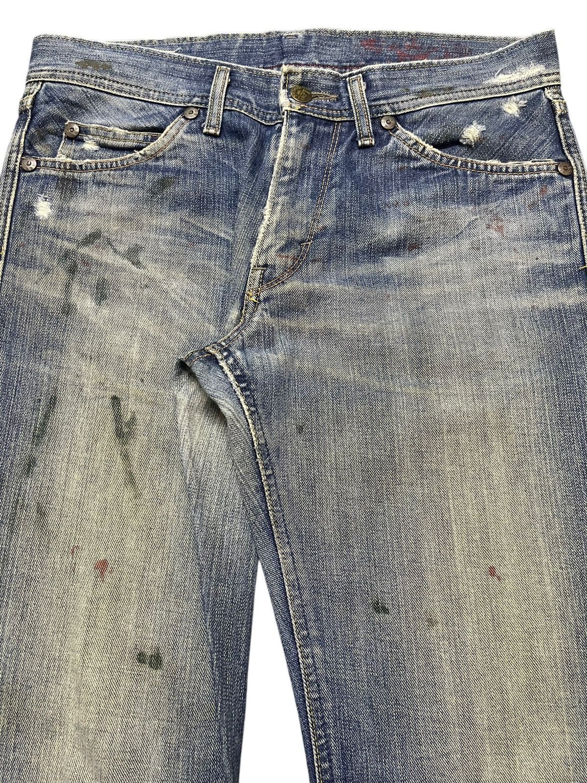 Lee Vintage 90s Lee Mud Faded Wash Paint Splatter Wide Leg Jeans Size US 32 / EU 48 - 4 Thumbnail