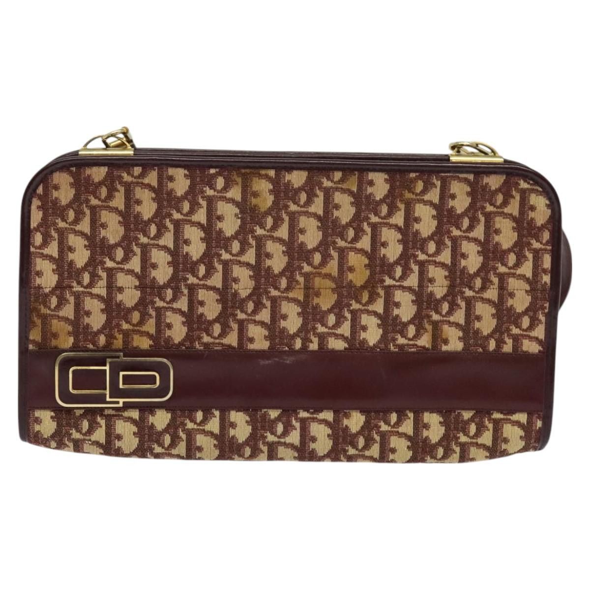 Dior DIOR Trotter Canvas Shoulder Bag Red Gold Size ONE SIZE - 2 Thumbnail