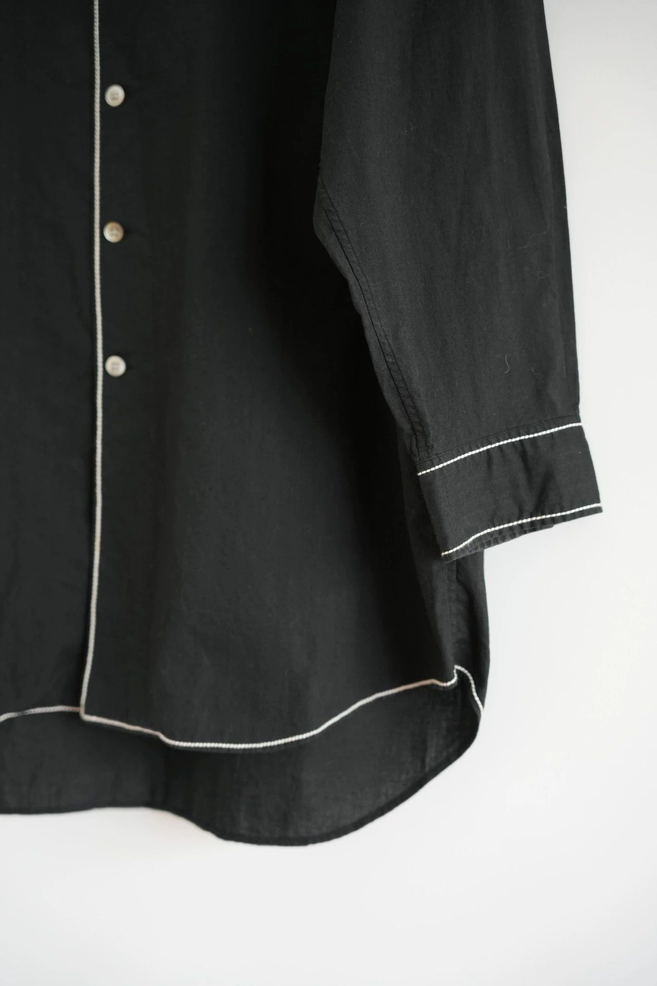 Yohji Yamamoto Yohji Yamamoto 92SS Topstitch Cuban Collar Shirt Size US M / EU 48-50 / 2 - 6 Thumbnail