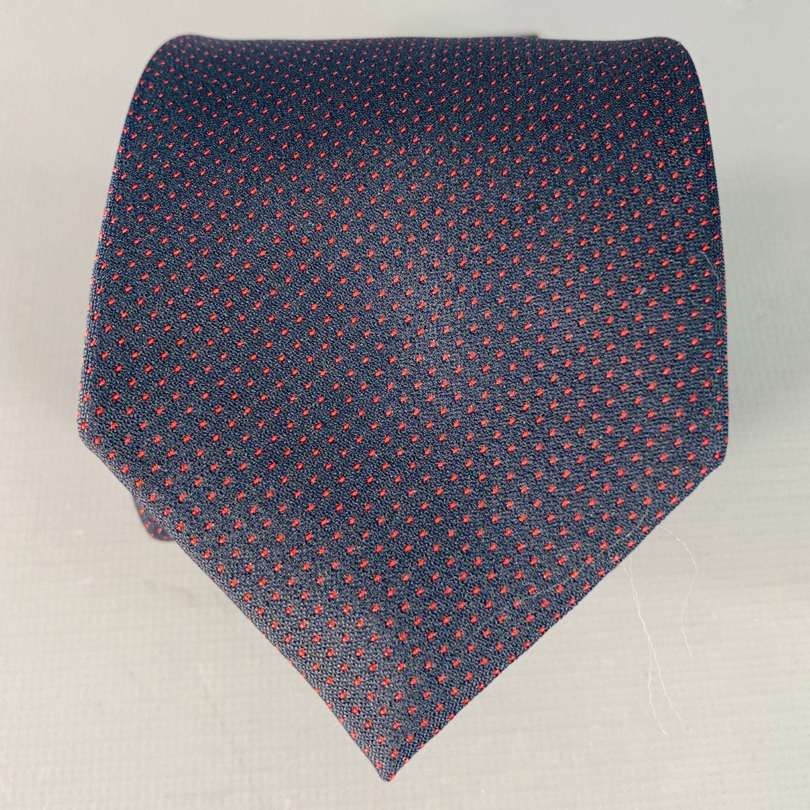 Gucci GUCCI Navy Red Dots Silk Skinny Tie Size ONE SIZE - 1 Thumbnail