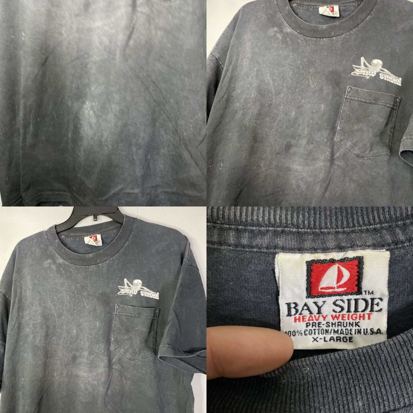 Vintage VTG Bayside Heavyweight 90s Dead Stroke Pool T Shirt Grunge Skeleton Black XL Mens Size US XL / EU 56 / 4 - 9 Thumbnail