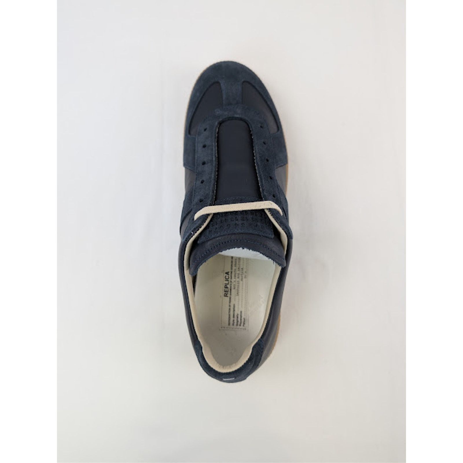 Maison Margiela o1rshd1 Q:2 / Leather-Suede Replica Sneakers Dark Navy Blue Size US 11 / EU 44 - 18 Thumbnail