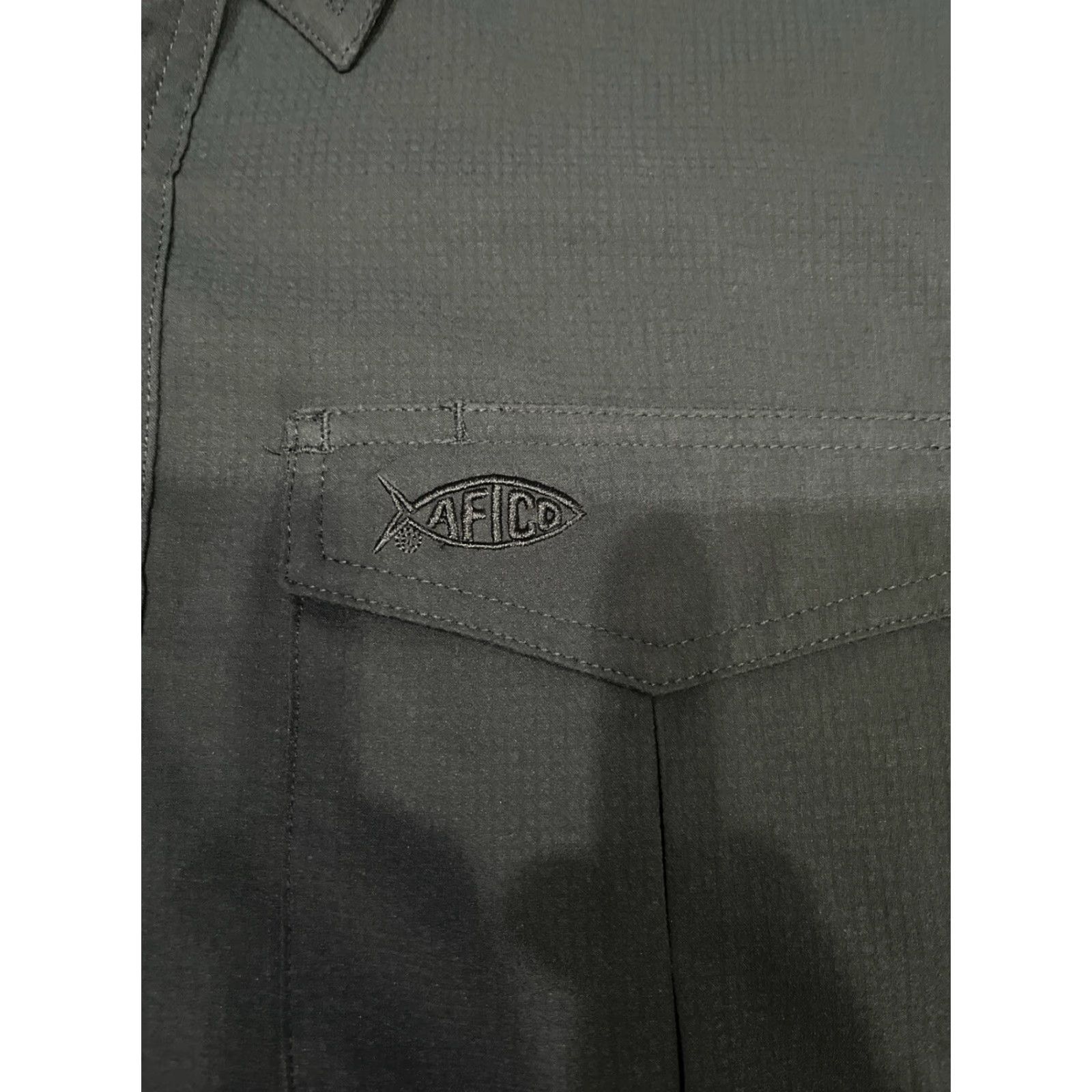 Vintage AFTCO AFTECH Vented Fishing Shirt Men's S Navy Blue Short Sleeve Shirt / Button-Up / Breathable UV Protection / Pockets / Logo Size US S / EU 44-46 / 1 - 2 Thumbnail