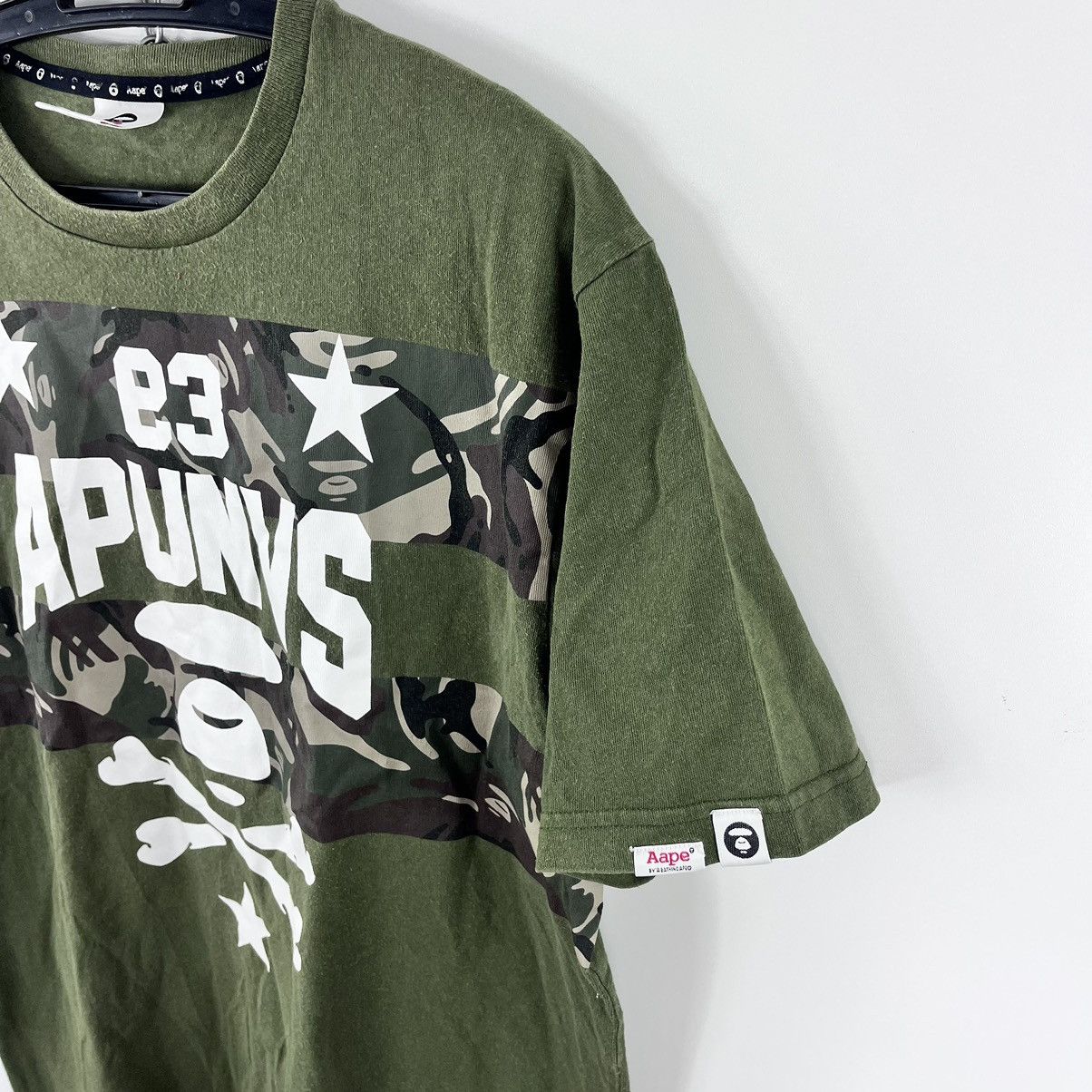 Aape Aape TShirt Y2K Big Logo American Style Green/Olive Size XL Size US XL / EU 56 / 4 - 4 Thumbnail