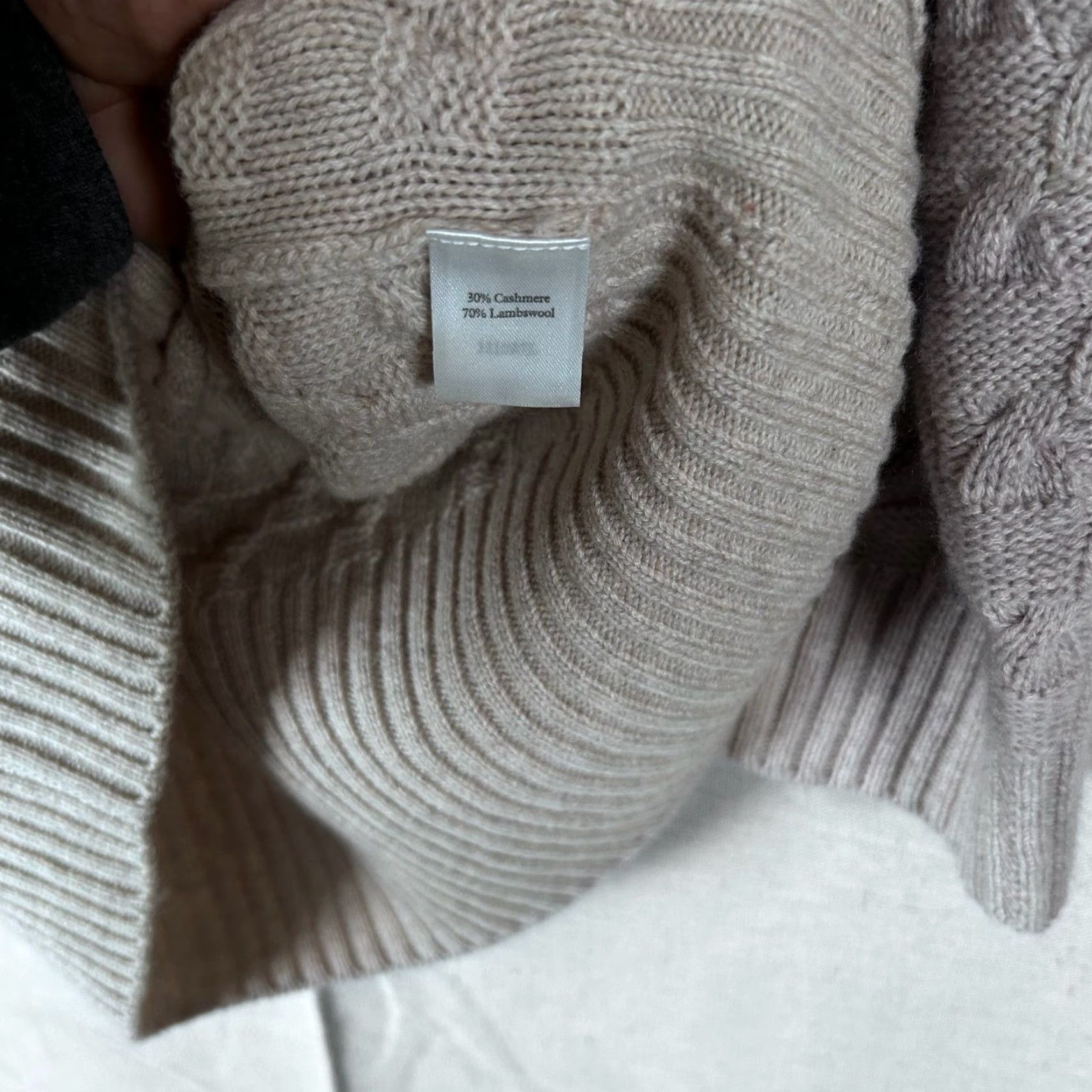 VINTAGE Pure Collection Sweater Knit Cable Knit Raglan 3/4 Sleeve 