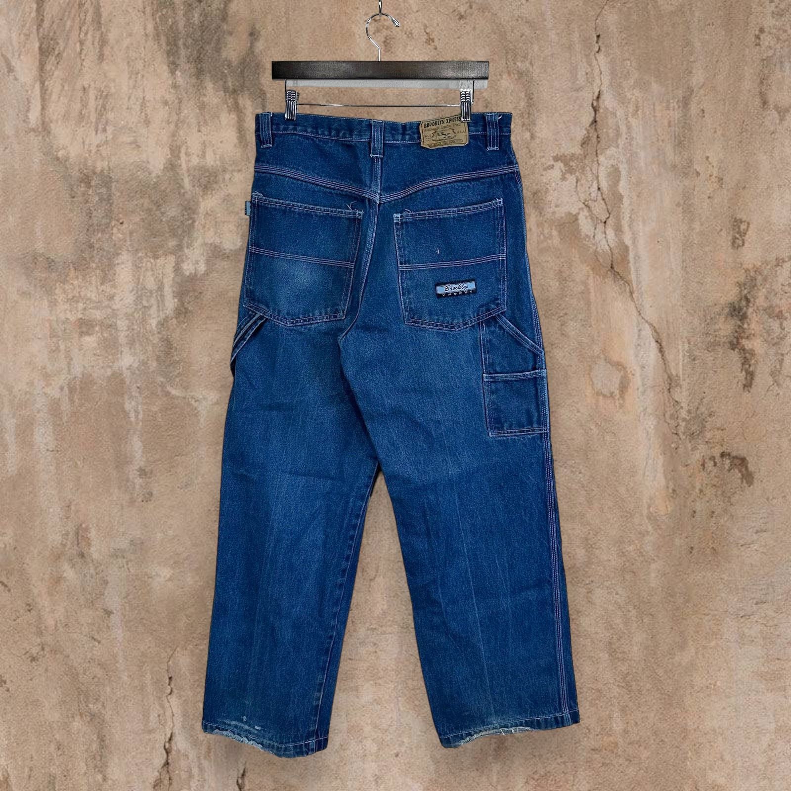 image of Vintage Skater Wide Leg Carpenter Jeans Brooklyn Baggy Y2K in Blue, Men's (Size 36)