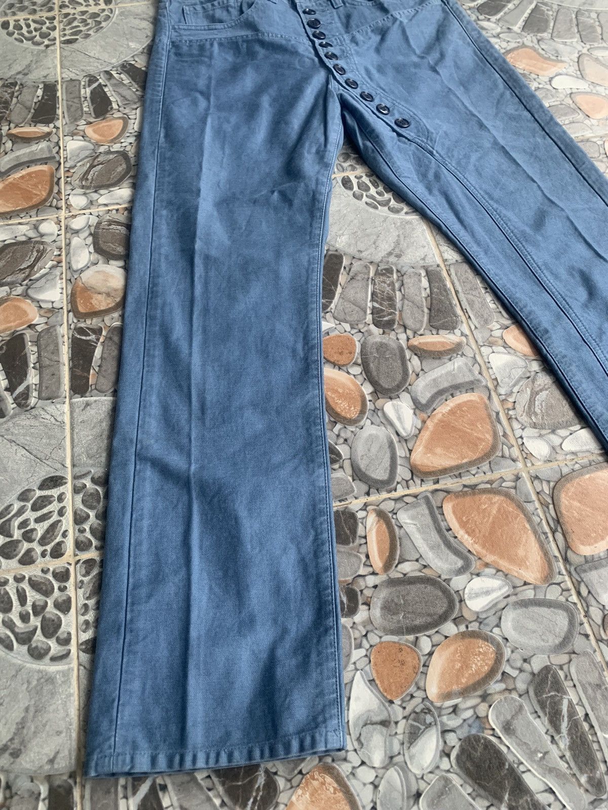 CABANE de ZUCCa × Issey Miyake × Vintage Cabane de Zucca Asymmetrical Button Pants Size US 30 / EU 46 - 4 Thumbnail