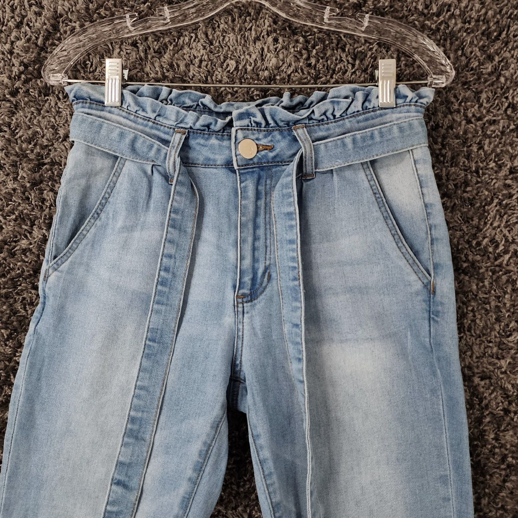 Vintage Ashley Mason Jeans Women's Light Wash Belted Ankle Blue Size 7 Size 28" / US 6 / IT 42 - 2 Thumbnail