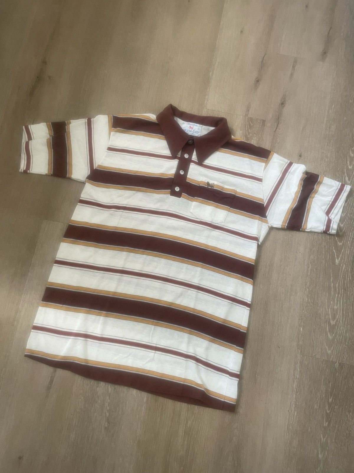 Manhattan Portage × Vintage Thick Stripe High & Dry Manhattan Vintage Made in US Polo XL Size US XL / EU 56 / 4 - 1 Thumbnail