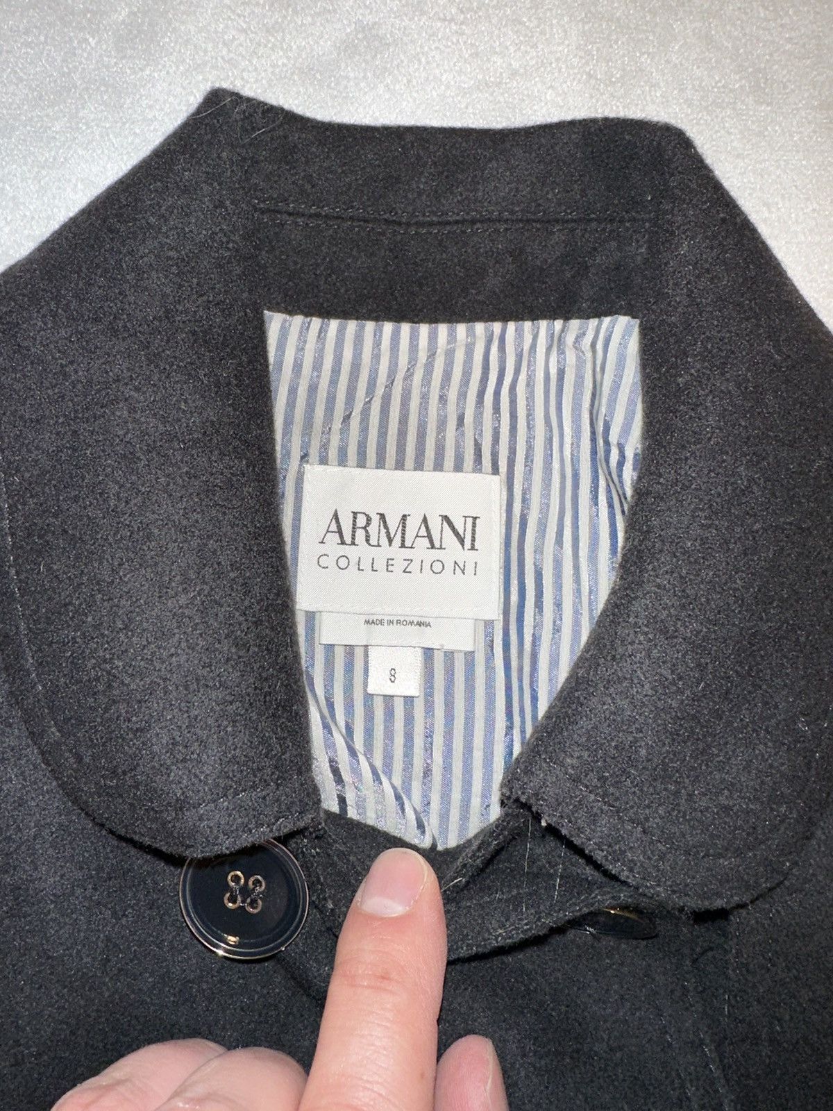 Armani Collezioni Armani Collezioni Women’s Pea Coat Wool Blend Jacket-Size 8 Size M / US 6-8 / IT 42-44 - 3 Thumbnail