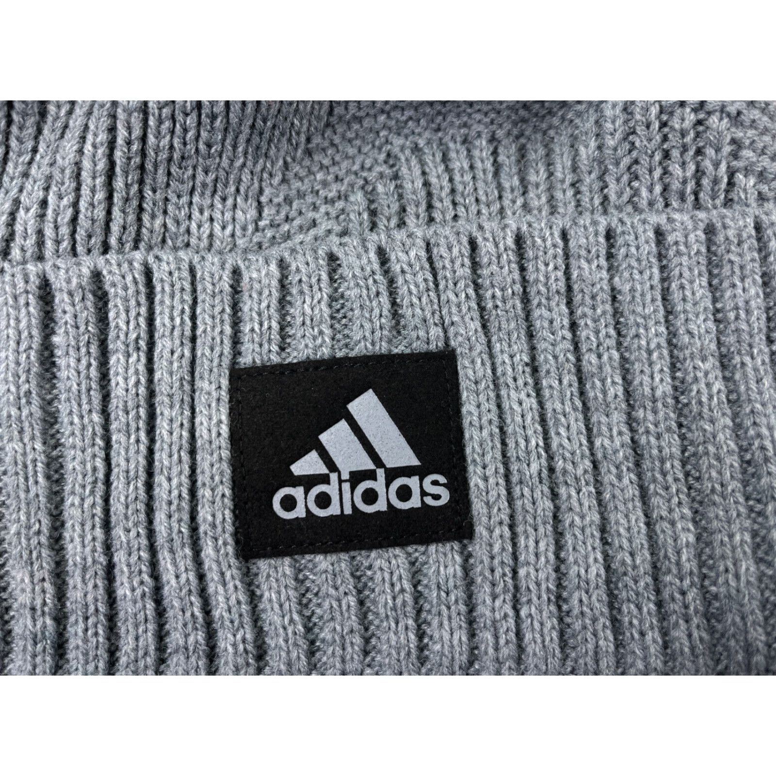 Adidas Adidas Beanie Mens Knit Logo 100% Acrylic One Size Gray Ski Hat/Cap Beanie Mens Size ONE SIZE - 2 Thumbnail