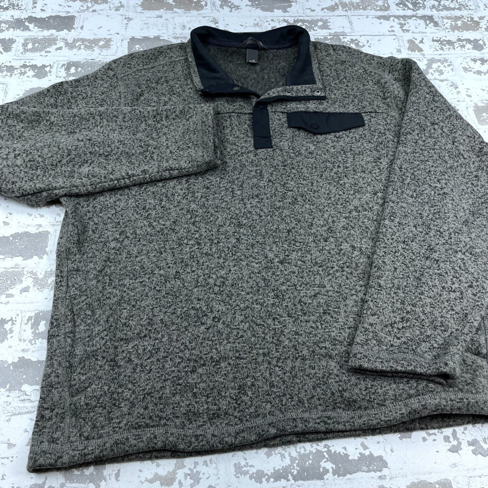 Eddie Bauer Eddie Bauer Men XL Gray Pullover Sweater Knit Mock Neck With Pocket Zipper Button Logo All Seasons Heavyweight Classic Outdoor Size US XL / EU 56 / 4 - 3 Thumbnail