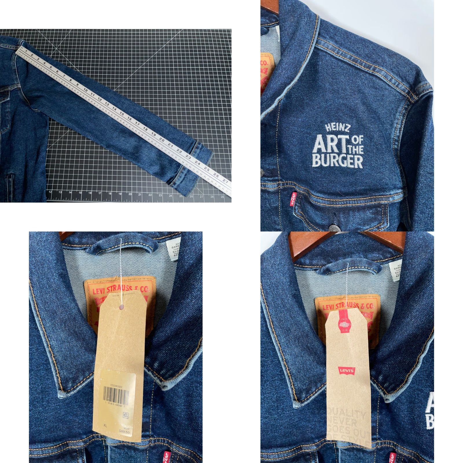 Levi's Levi's Denim Jacket Adult XL Blue Trucker Embroidered 90s Grunge Mens Size US XL / EU 56 / 4 - 8 Thumbnail