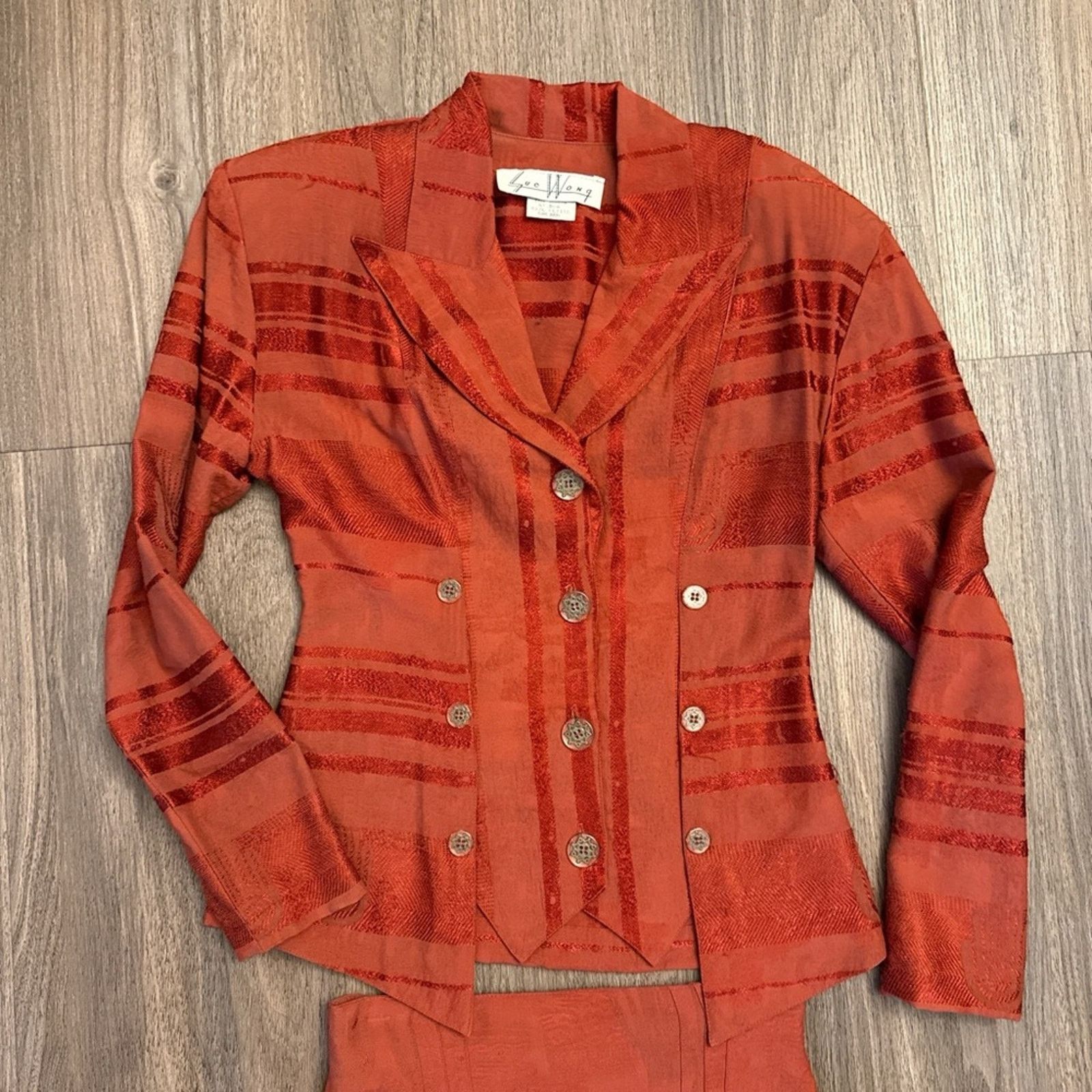 Other Vintage 1980s Sue Wong Elegant Rust Skirt Set Size XS / US 0-2 / IT 36-38 - 2 Thumbnail