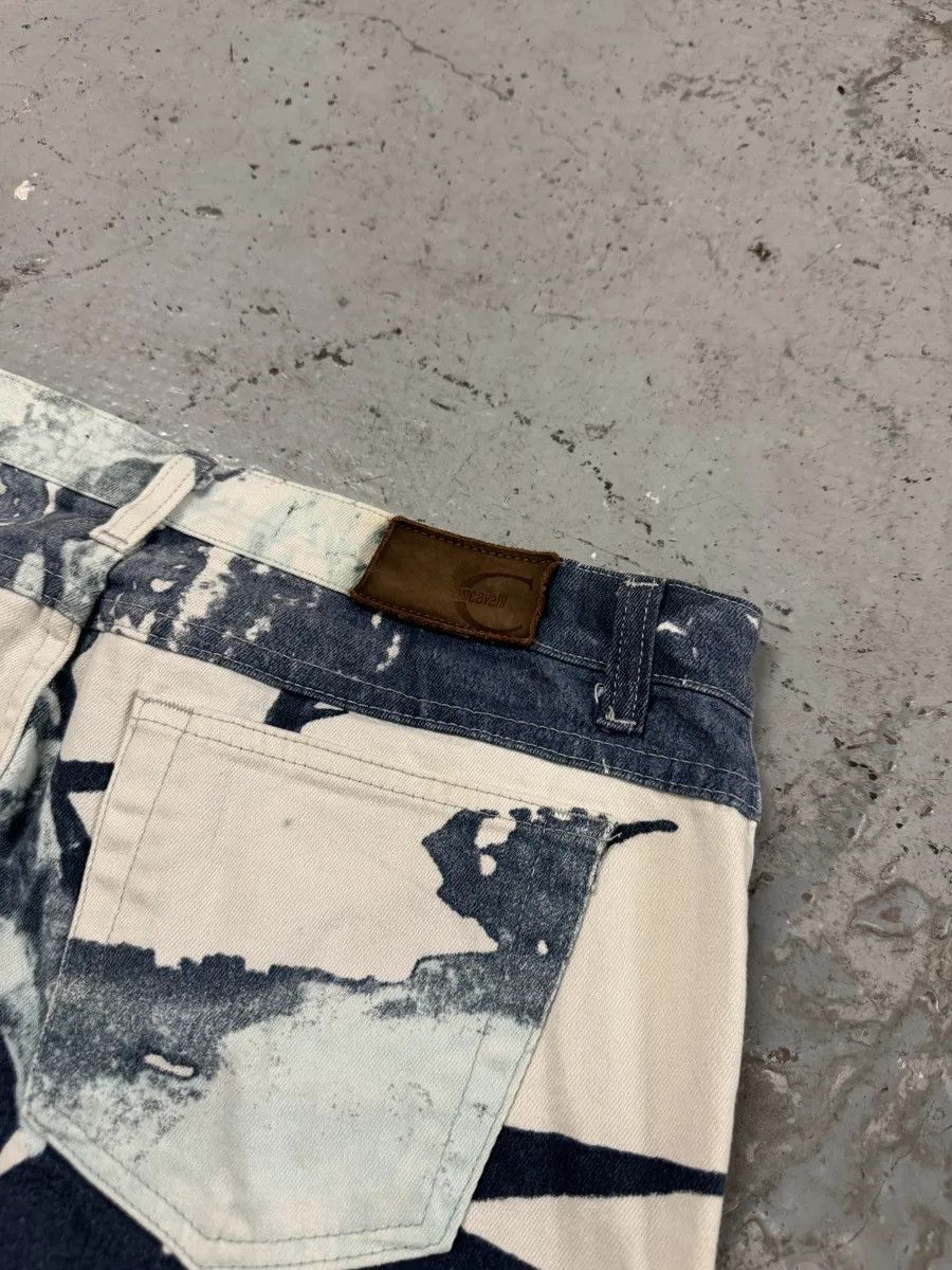 Just Cavalli 2000s Cavalli White Floral Spectrum Relaxed Straight Pants Size US 32 / EU 48 - 6 Thumbnail