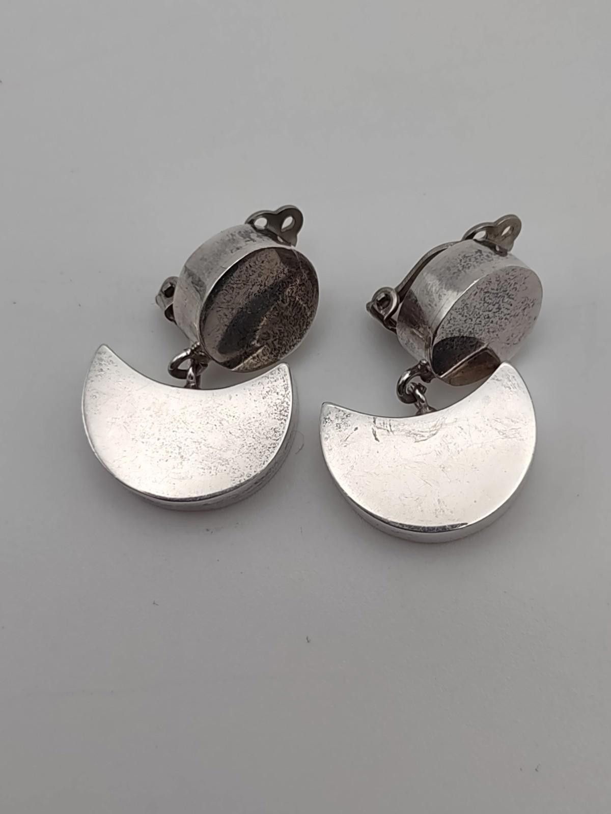 The Unbranded Brand Mexican Modernist 925 Sterling Clip Earrings 20.7g Size ONE SIZE - 6 Thumbnail