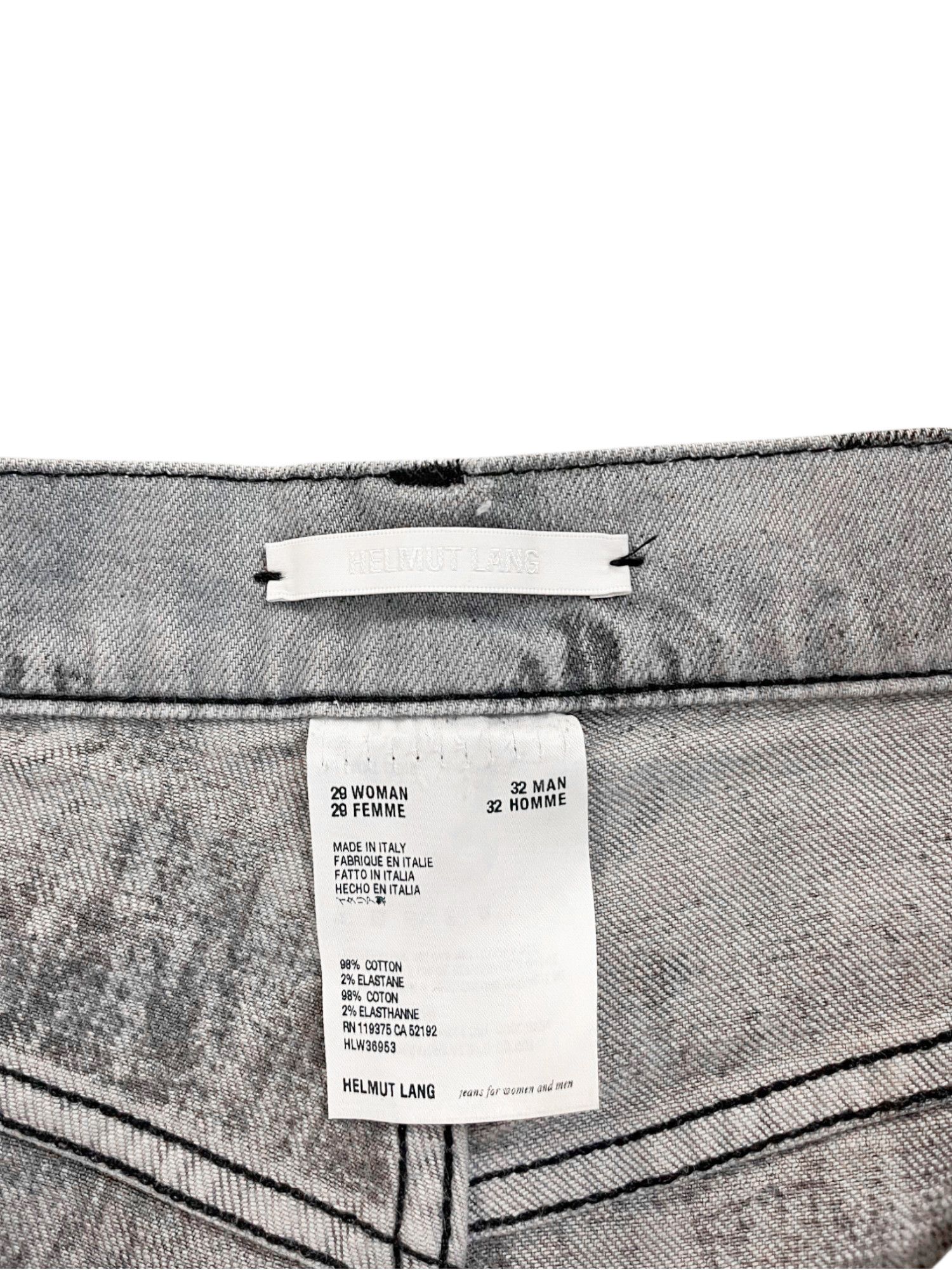 Helmut Lang Grey Distressed Painted Jeans Size US 29 - 10 Thumbnail