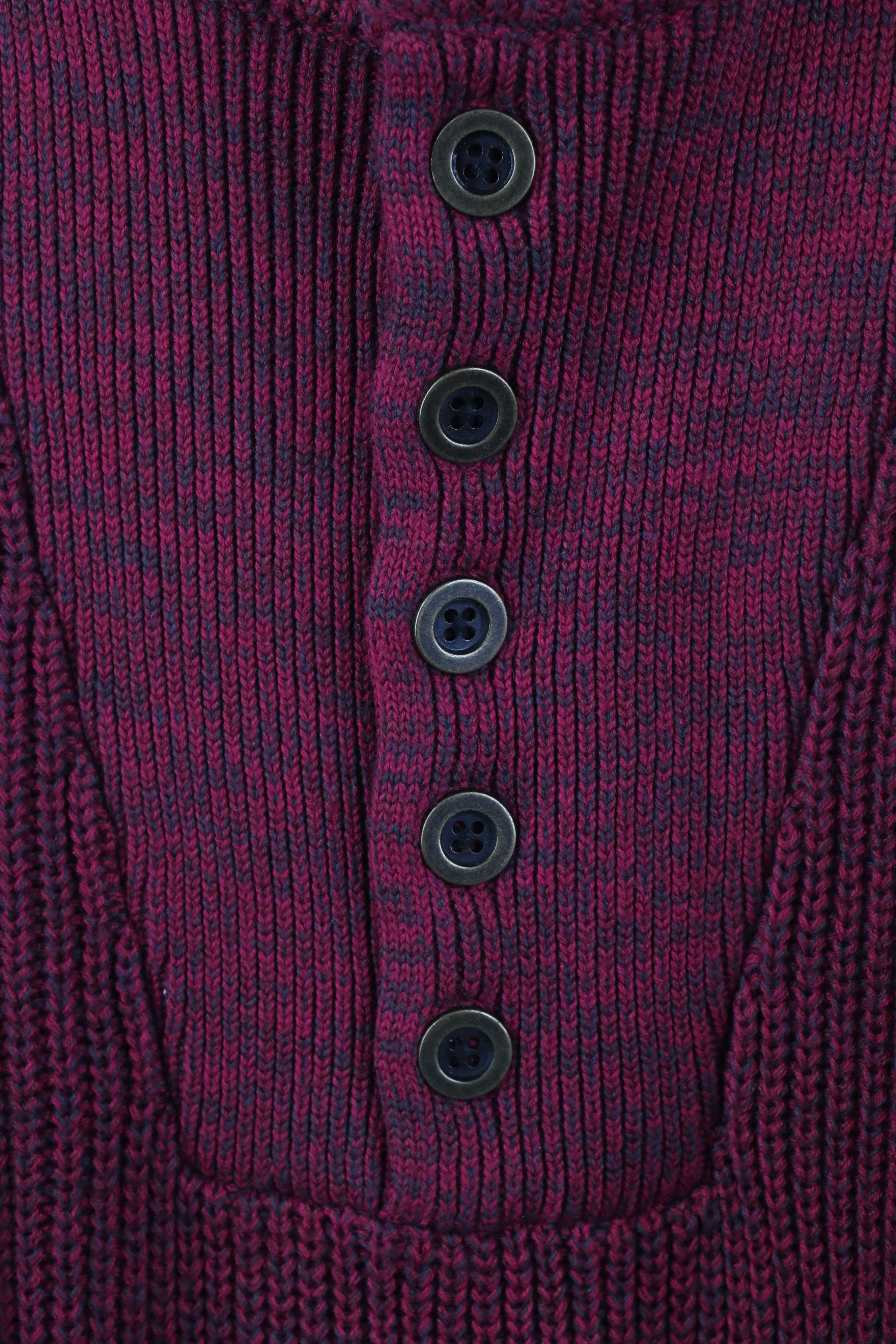 Vintage Vintage 90s Streetwear Commando Ribbed Knit Henley Sweater Size US L / EU 52-54 / 3 - 4 Thumbnail