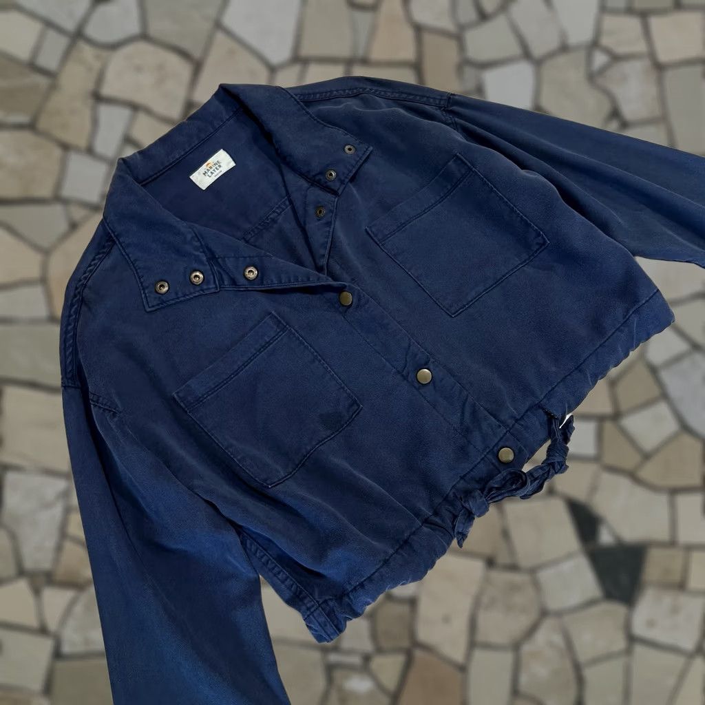 Marine Layer Marine Layer Drapery Snap Utility Jacket Blue Womens M Utility, Lightweight, Pockets, 100% Tencel, Short Length, Machine Washable, 3 Seasons Size M / US 6-8 / IT 42-44 - 1 Thumbnail
