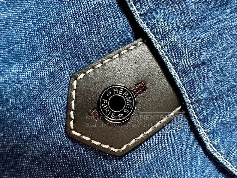 Hermes Hermes Denim pocket leather patched short sleeve shirt uni Size US XXS / EU 40 - 6 Thumbnail