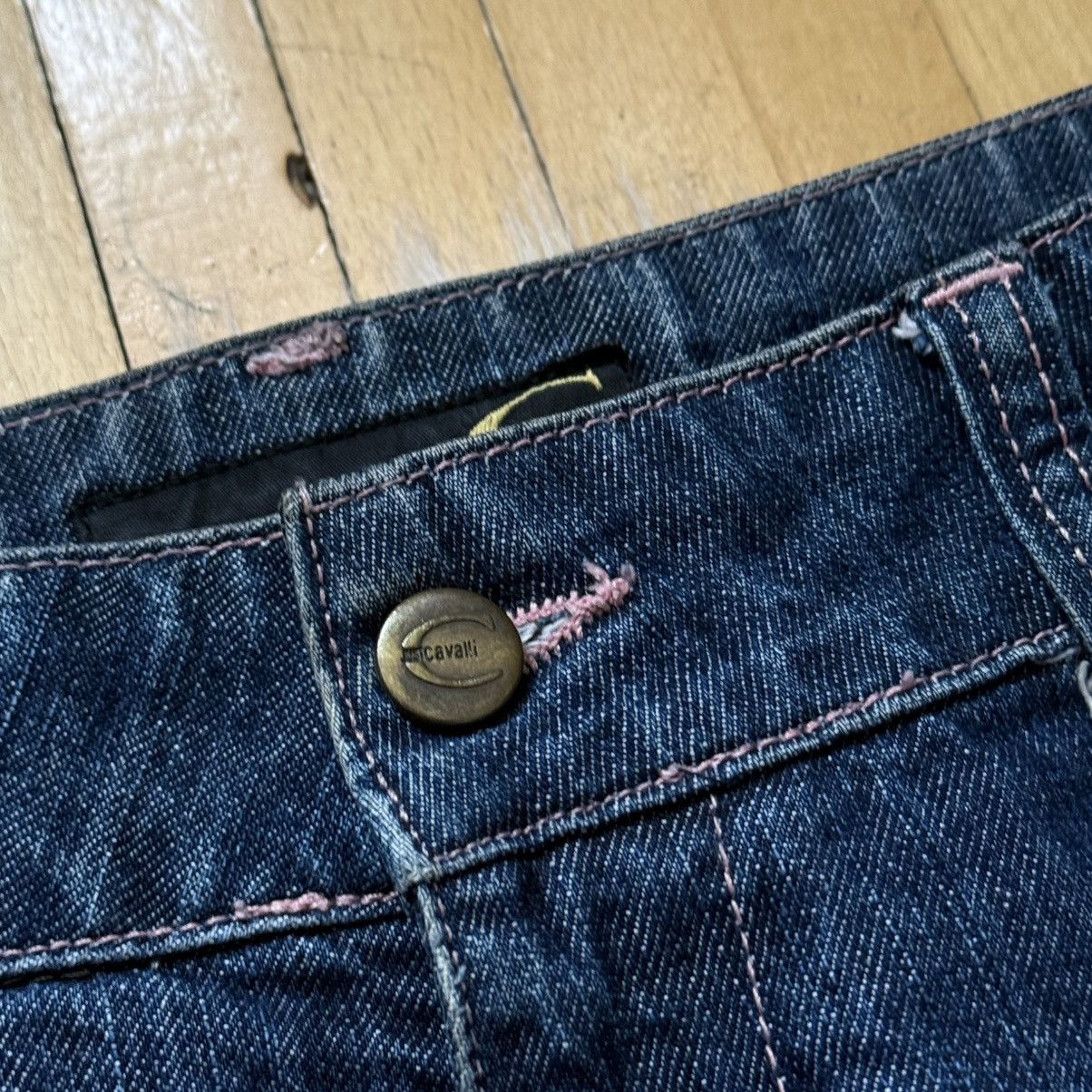 Just Cavalli 📌 Vintage Just Cavalli 00s Flared Bootcut Y2K Jeans Size 29" - 4 Thumbnail