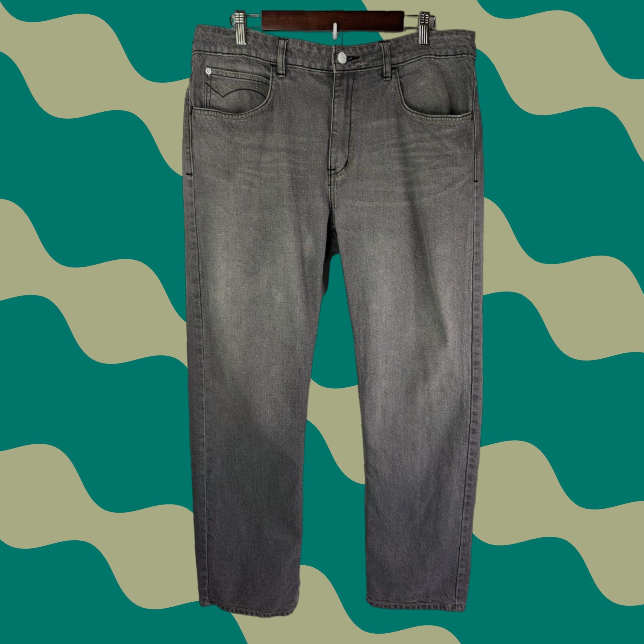 Dickies Dickies Jeans Straight Gray Mens Size 36 5-Pocket Denim Cotton Belt Loops Logo Distressed? No Distressed: No Size US 36 / EU 52 - 1 Thumbnail