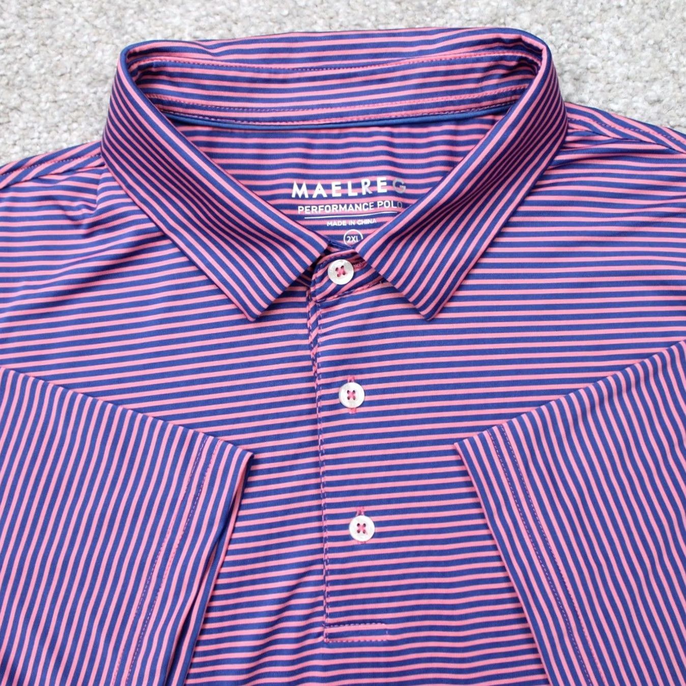 Vintage Maelreg Performance Polo Shirt Men 2XL XXL Purple/Blue Golf Stretch Short Sleeve Size US XXL / EU 58 / 5 - 2 Thumbnail