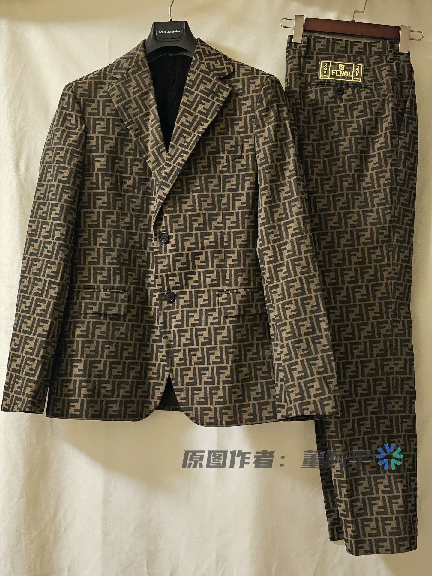 Fendi Fendi Monogram Suit Jacket and Pants Set Size US L / EU 52-54 / 3 - 1 Thumbnail