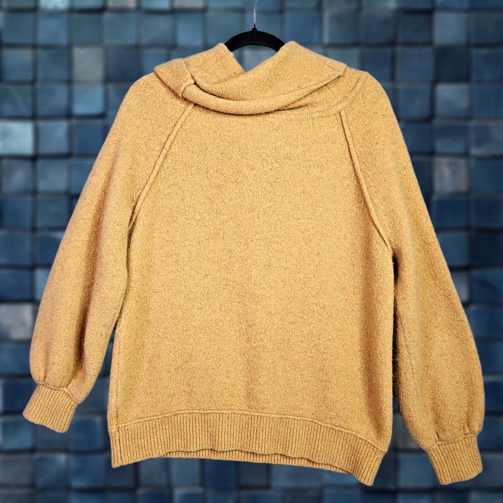 Free People Free People Cowl Neck Sweater S Mustard Oversized Boho Cozy Knit Women Pullover All Seasons Slouchy/Relaxed Size S / US 4 / IT 40 - 1 Thumbnail